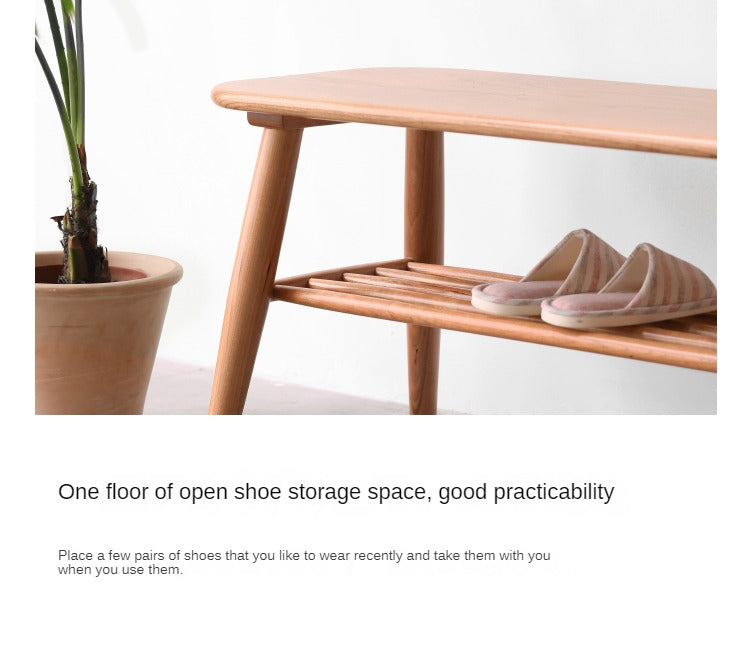 Solid Oak Wood Shoe Bench - Sturdy Entryway Storage with Seat | Perfect for Hallway, Mudroom & Bedroom Organization