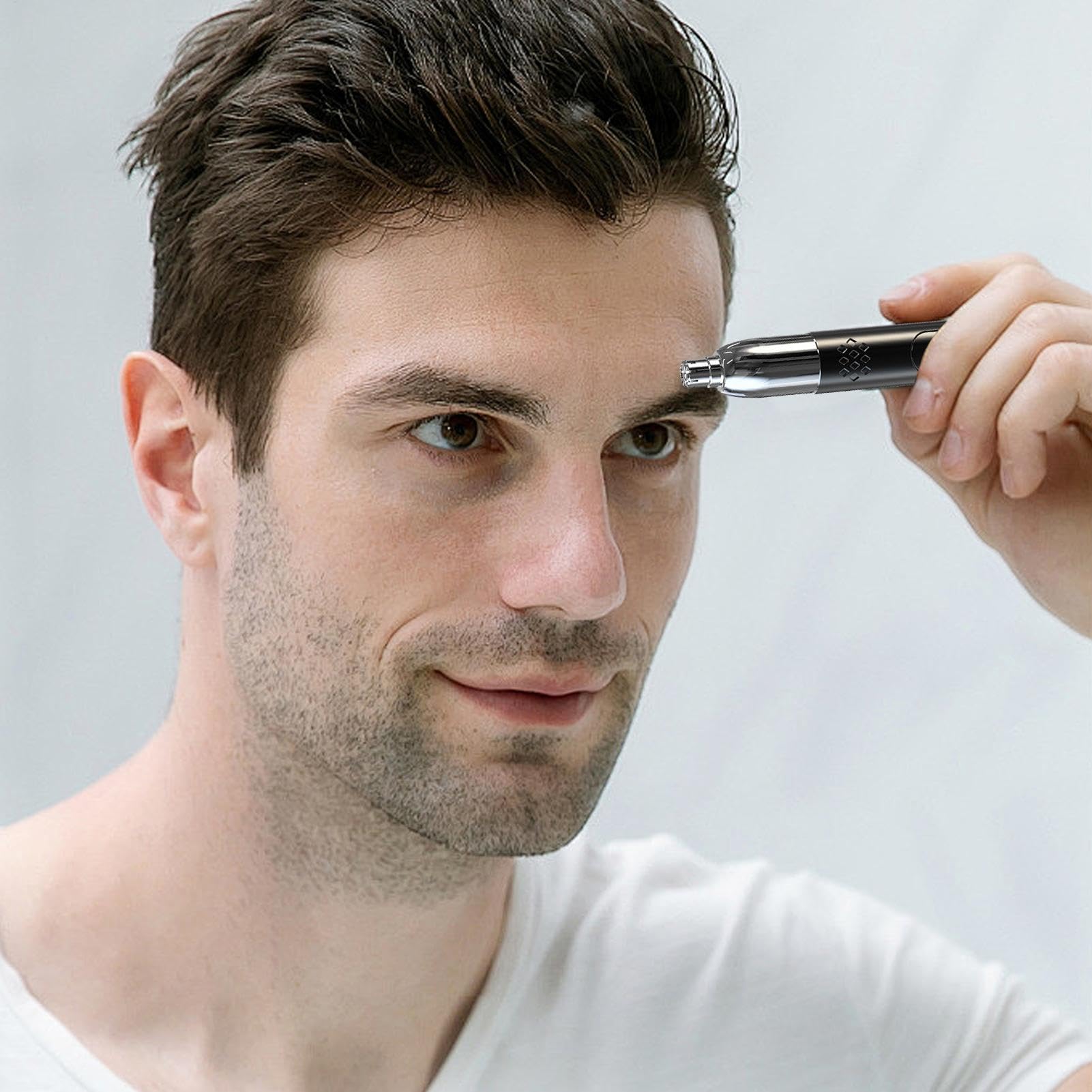 Electric Nose Hair Trimmer - Safe & Painless Ear & Nose Hair Remover, Battery-Operated Eyebrow & Facial Hair Groomer, Portable Travel Grooming Kit for Men - Perfect for Home, Office & Travel Use