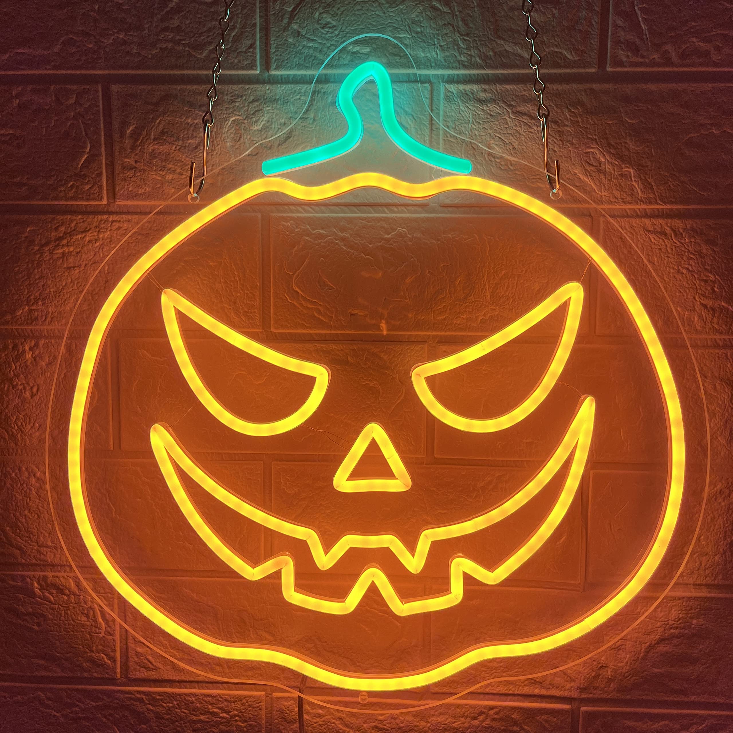 Halloween Pumpkin Neon Sign - Large LED Wall Decor for Home, Party & Bedroom - Perfect for Teens & Business Lighting | Spooky Holiday & Year-Round Decor