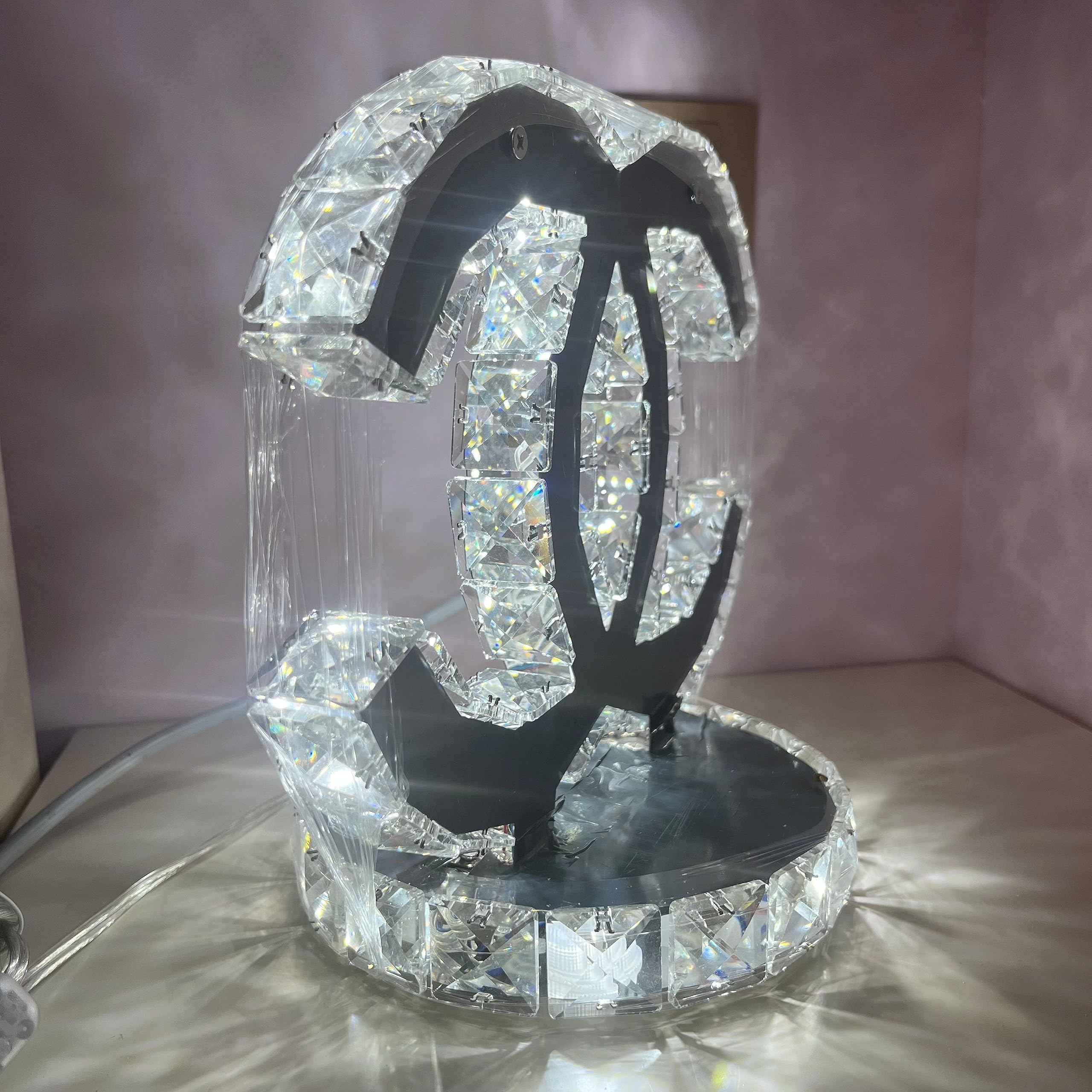 Modern K9 Crystal LED Table Lamp - Mirror Stainless Steel Bedside Lamp for Living Room, Office, Bedroom Decor - Wedding Desk Light Gift with Cold White Lighting - Perfect for Night Reading & Home Ambiance