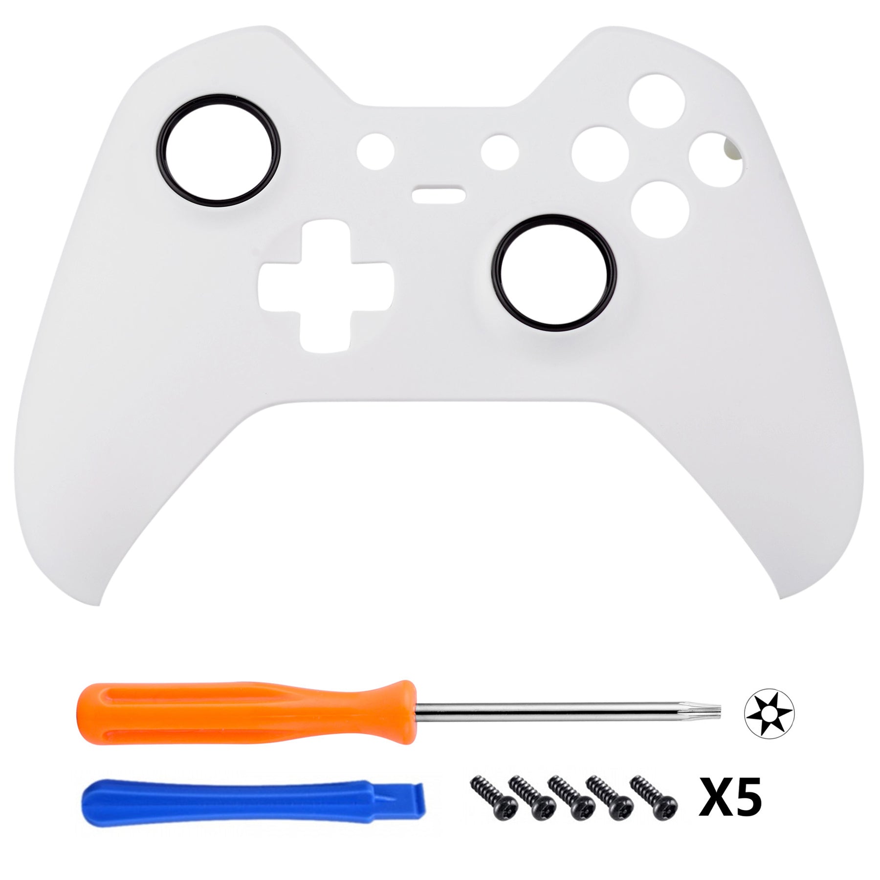 eXtremeRate White Replacement Front Housing Shell for Xbox One Elite Controller (Model 1698) - Premium Customization for Enhanced Gaming Experience