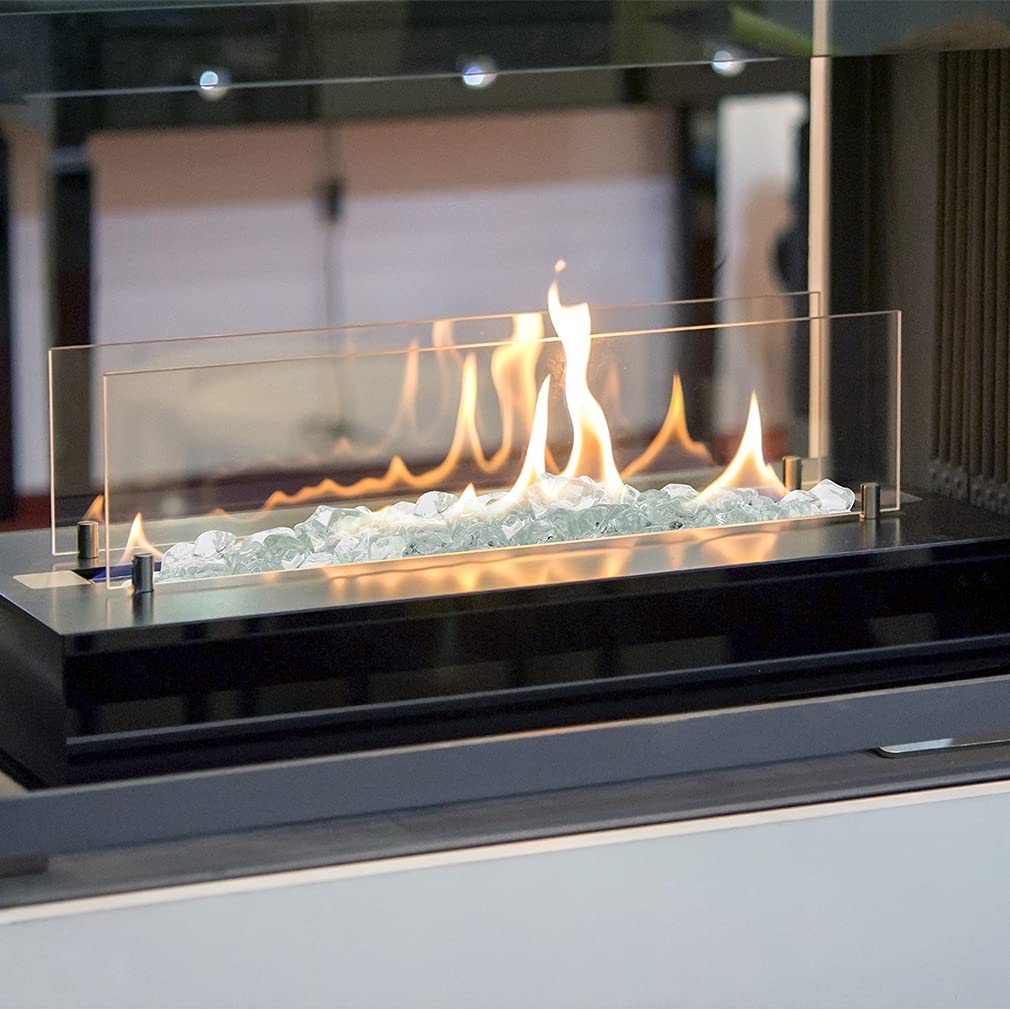Stanbroil 10-Pound Fire Glass - 1/2 Inch Reflective Polygon Fire Pit Glass for Indoor/Outdoor Fireplace, Fire Pit, and Landscape Design - Shatterproof & Heat Resistant Crystal Glass for Patio, Backyard, and Garden Decor