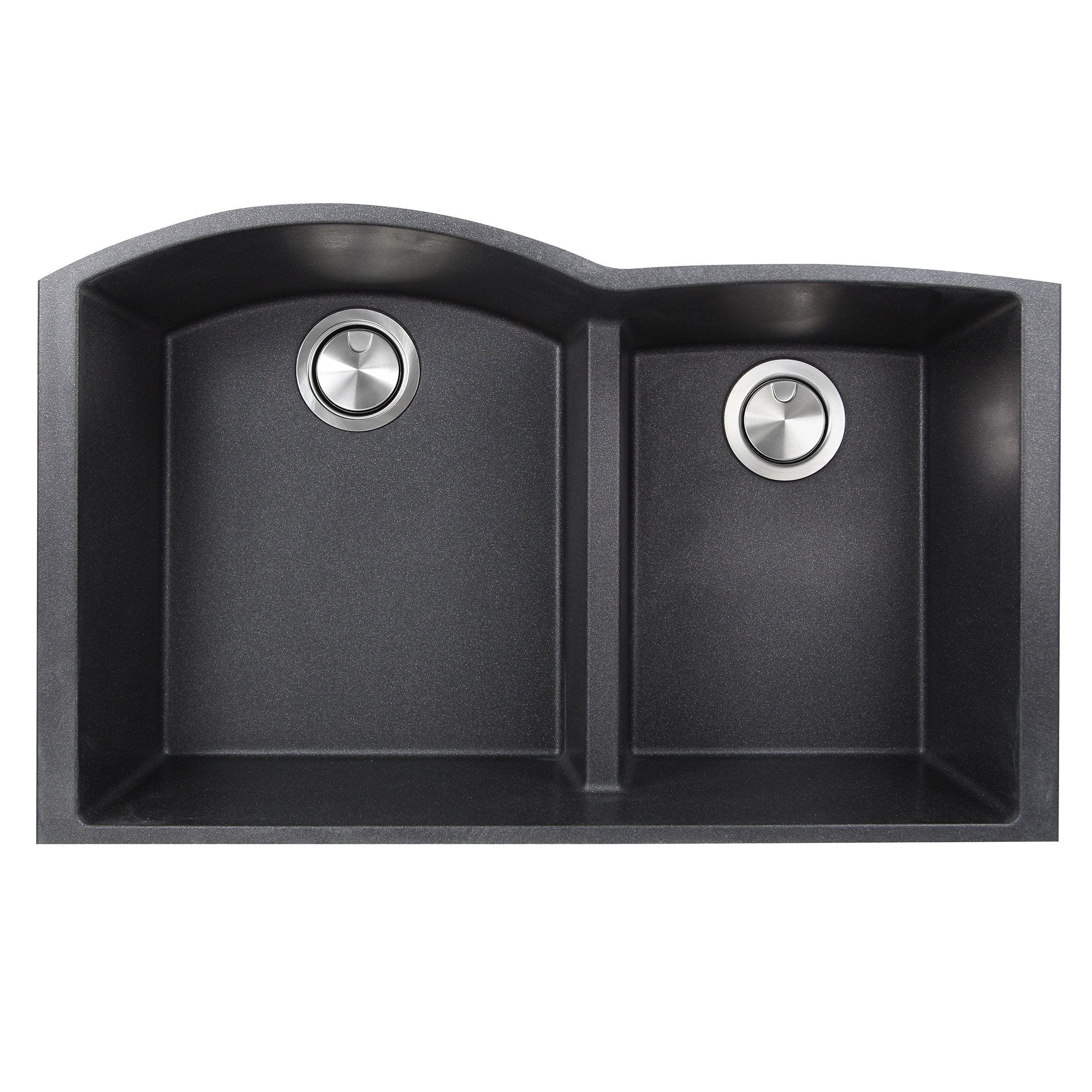 Nantucket 60/40 Double Bowl Undermount Granite Composite Black Kitchen Sink PR6040 BL UM - Perfect for Modern Farmhouse & Coastal Style Kitchens