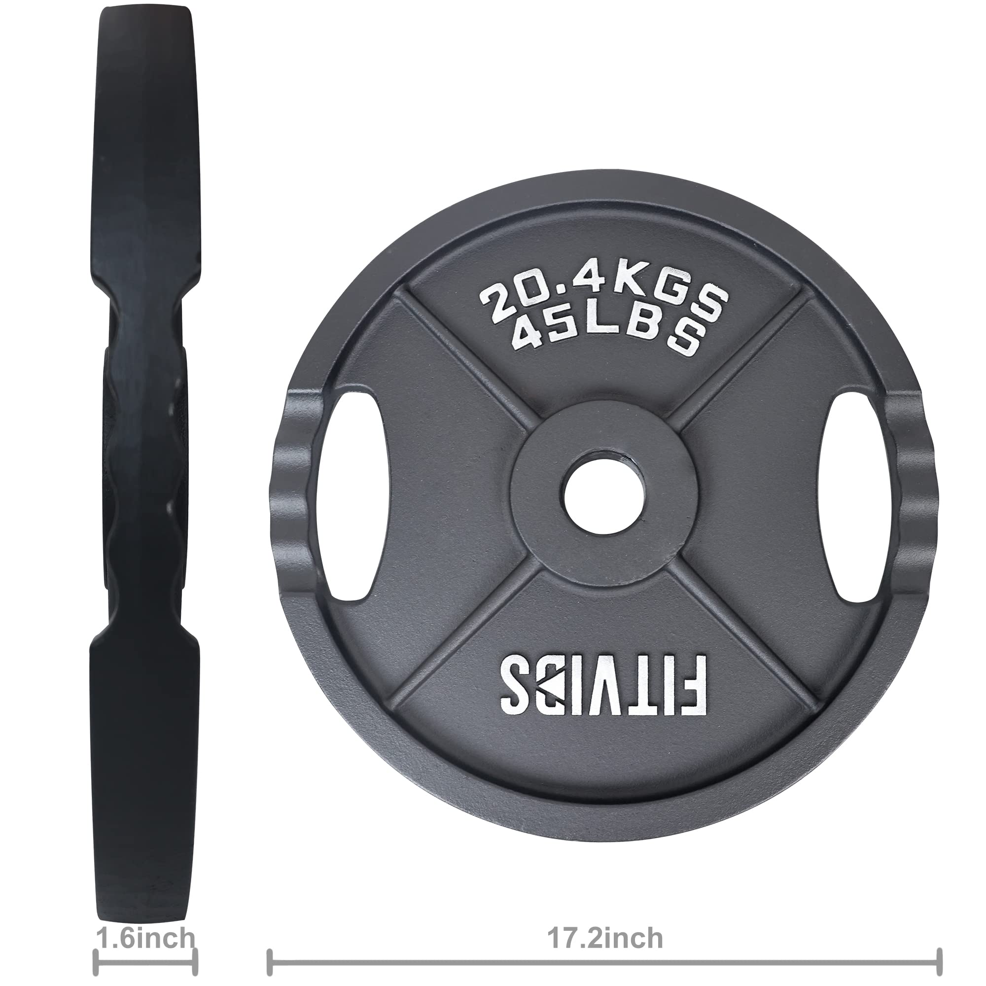 Signature Fitness 1-Inch Cast Iron Weight Plate - Standard Olympic Size for Strength Training, Weightlifting & CrossFit - Perfect for Home Gyms & Commercial Fitness Centers