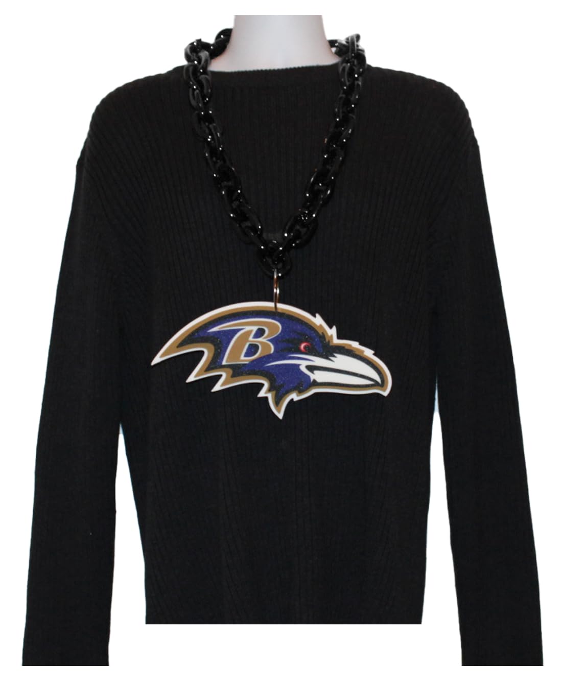 Aminco Baltimore Ravens NFL Fan Chain - Black | Official NFL Licensed Jewelry for Football Fans & Game Day Accessories