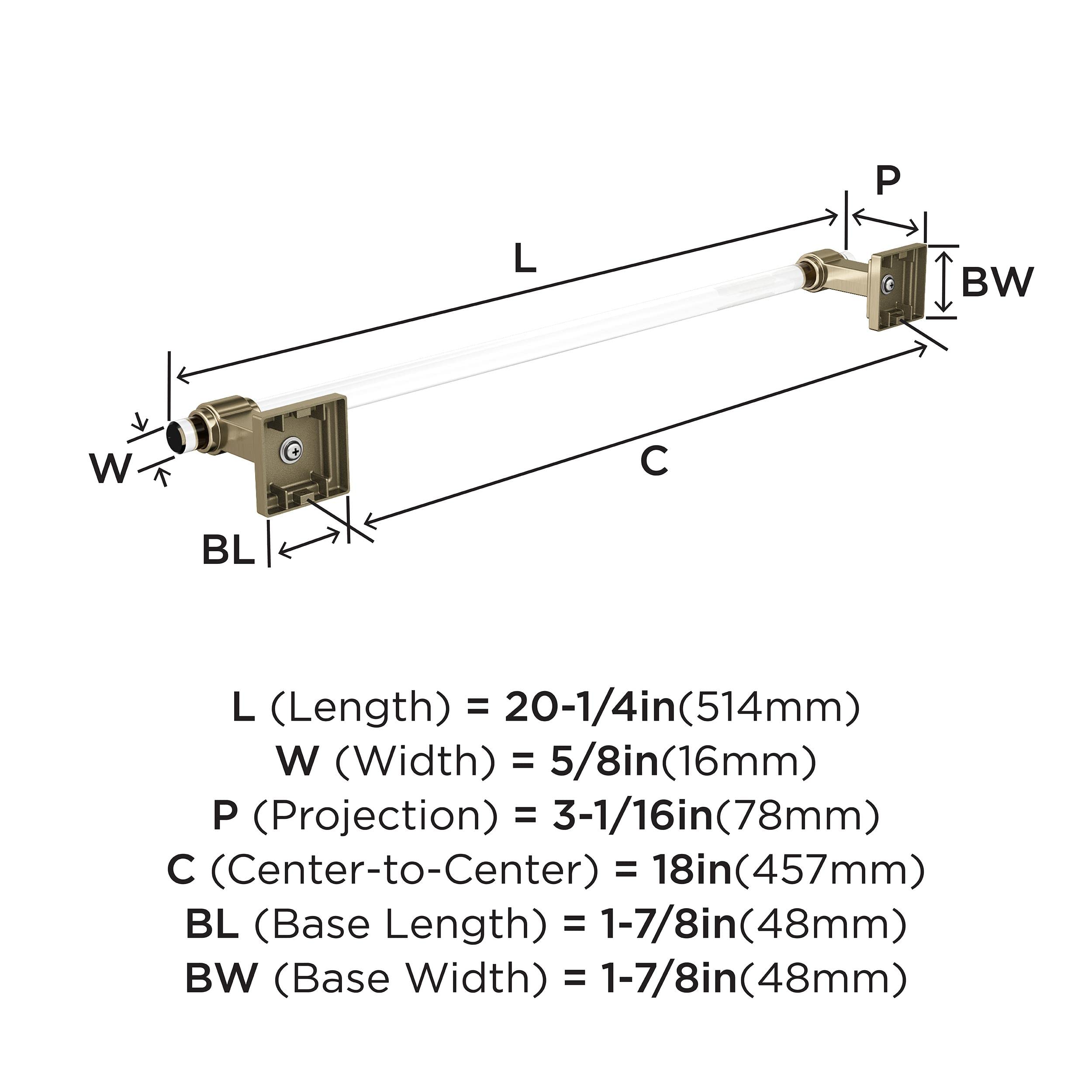 Amerock BH36063CBBZ 18-Inch Glacio Towel Bar in Clear/Golden Champagne - Modern Bathroom Towel Rack & Holder for Bath Accessories - Perfect for Spa, Guest Bathroom, and Luxury Home Decor