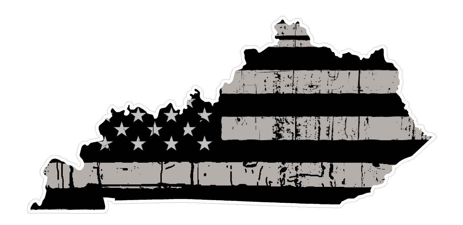 Kentucky State Flag Vinyl Decal - Premium Distressed American State Pride Sticker for Cars, Trucks, Windows, Laptops - USA Flag Black & White Design - Waterproof 5 Inch - Perfect for Tailgating, Home Decor & Patriotic Gifts