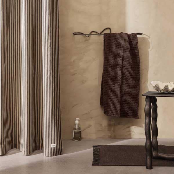 FERM LIVING Curvature Towel Hanger - Modern Black Brass Bathroom Hook for Towels & Robes - Perfect for Spa, Luxury Hotels & Home Decor