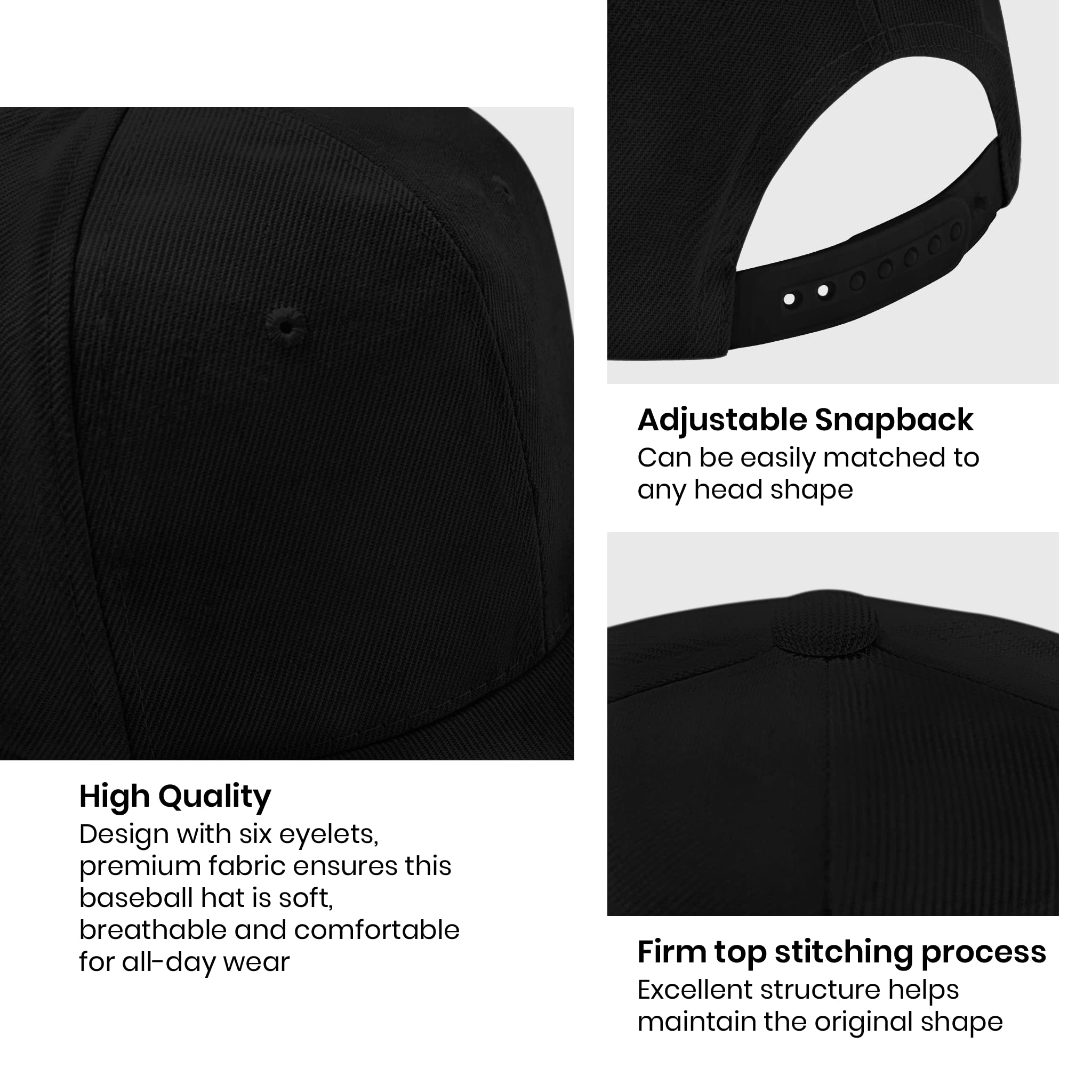 Pranboo® 10 Pack Custom Embroidered Snapback Trucker Hats - Bulk Wholesale Dad Caps for Printing Text & Logo - Perfect for Sports Teams, Corporate Events, and Promotional Giveaways