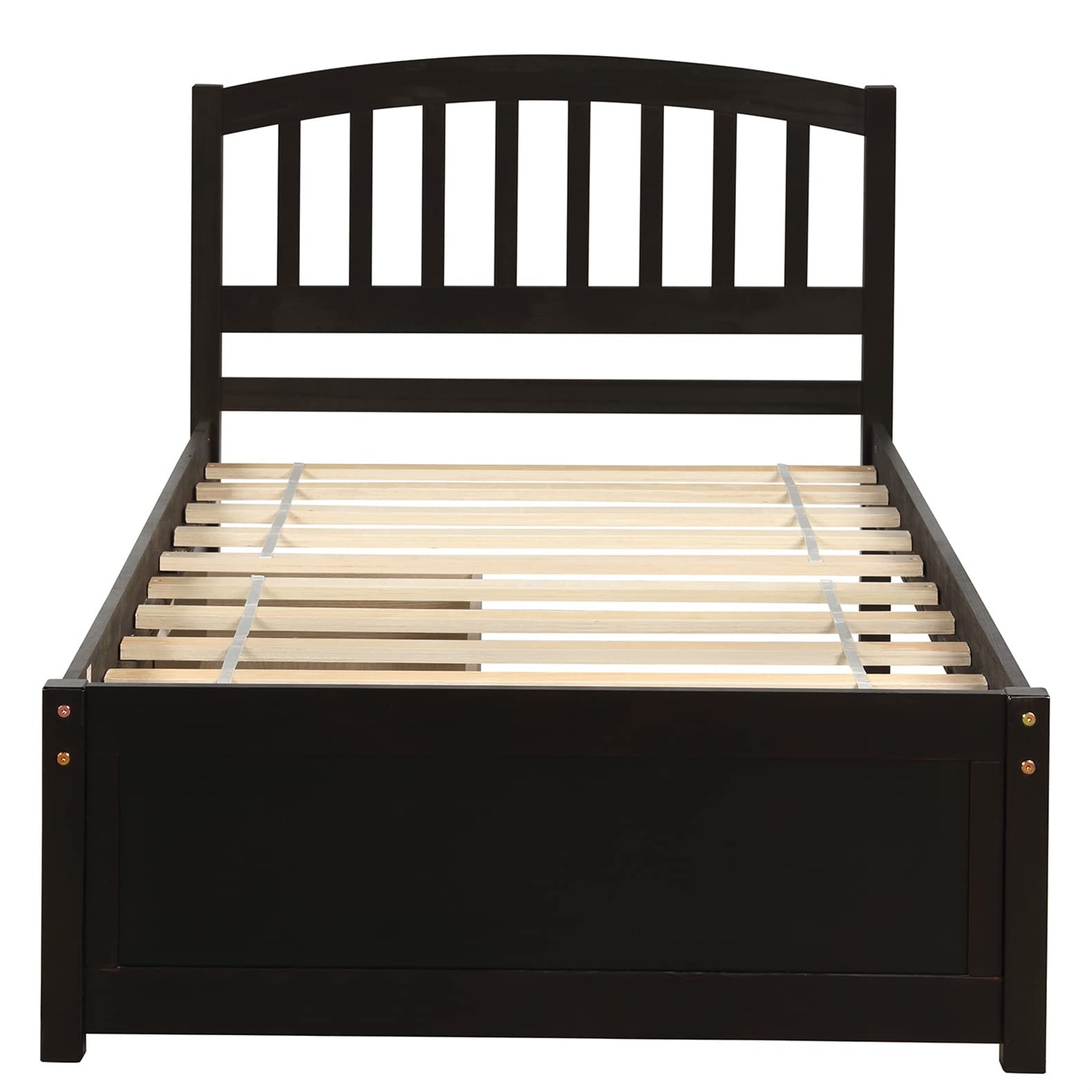 Harper & Bright Designs Twin Bed Frame with Storage Drawers, Wooden Platform Bed with Headboard & Footboard - Espresso Finish for Kids, Teens & Adults | Perfect for Small Bedrooms, Guest Rooms & Dormitories