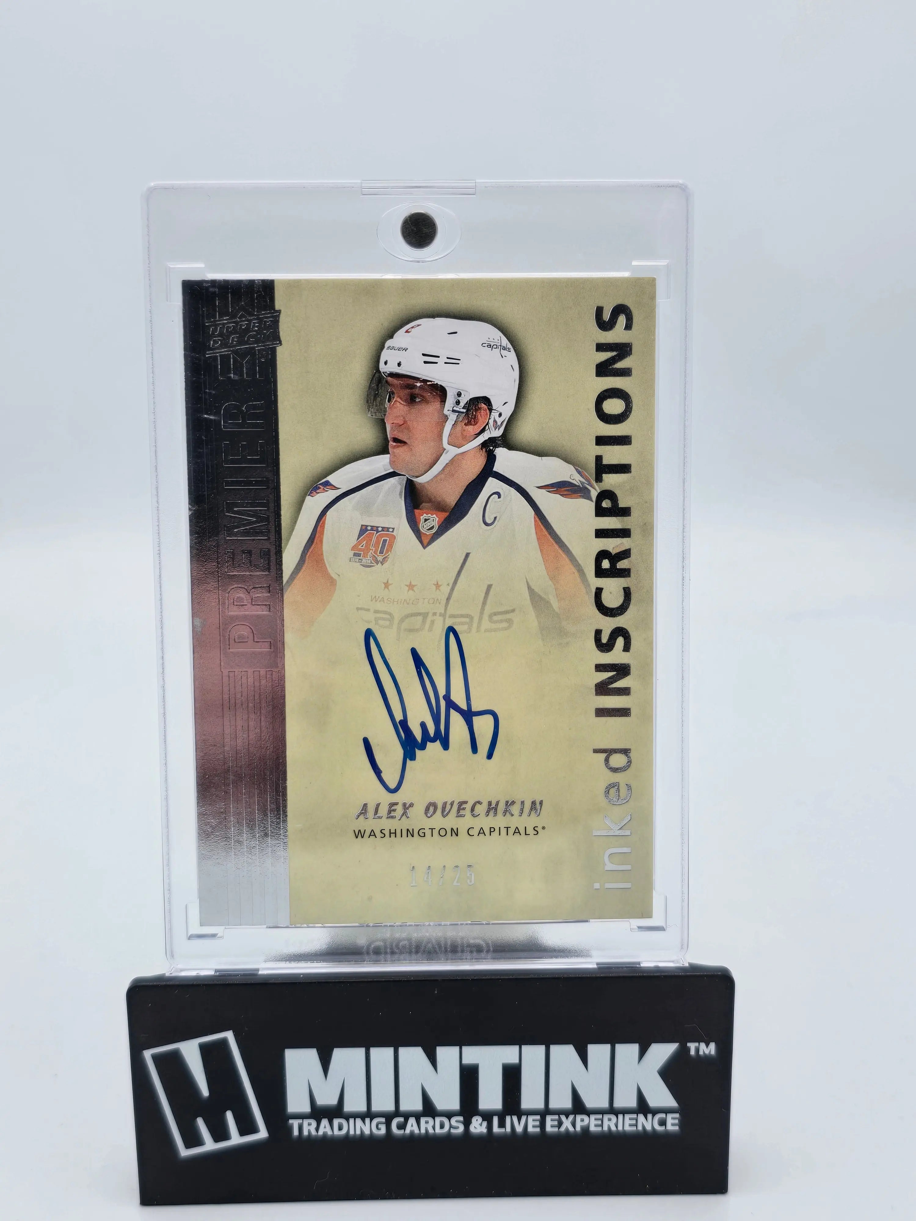2014-15 Upper Deck Premier Hockey Alex Ovechkin Autographed Inscriptions Card #/25 - Rare Collectible for NHL Fans & Sports Memorabilia Enthusiasts - Perfect for Display, Trading, and Investment