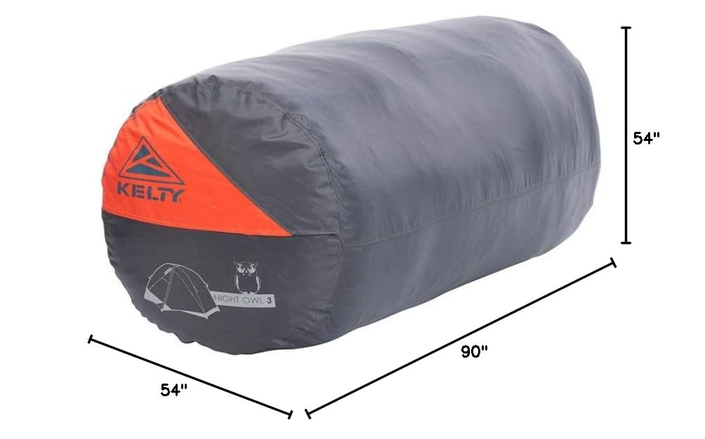Kelty Night Owl 2P/3P Backpacking Tent – Lightweight 3-Season Camping Shelter with Aluminum Frame, Ceiling Storage & Dual Vestibules – Perfect for Thru-Hiking, Backpacking & Outdoor Adventures