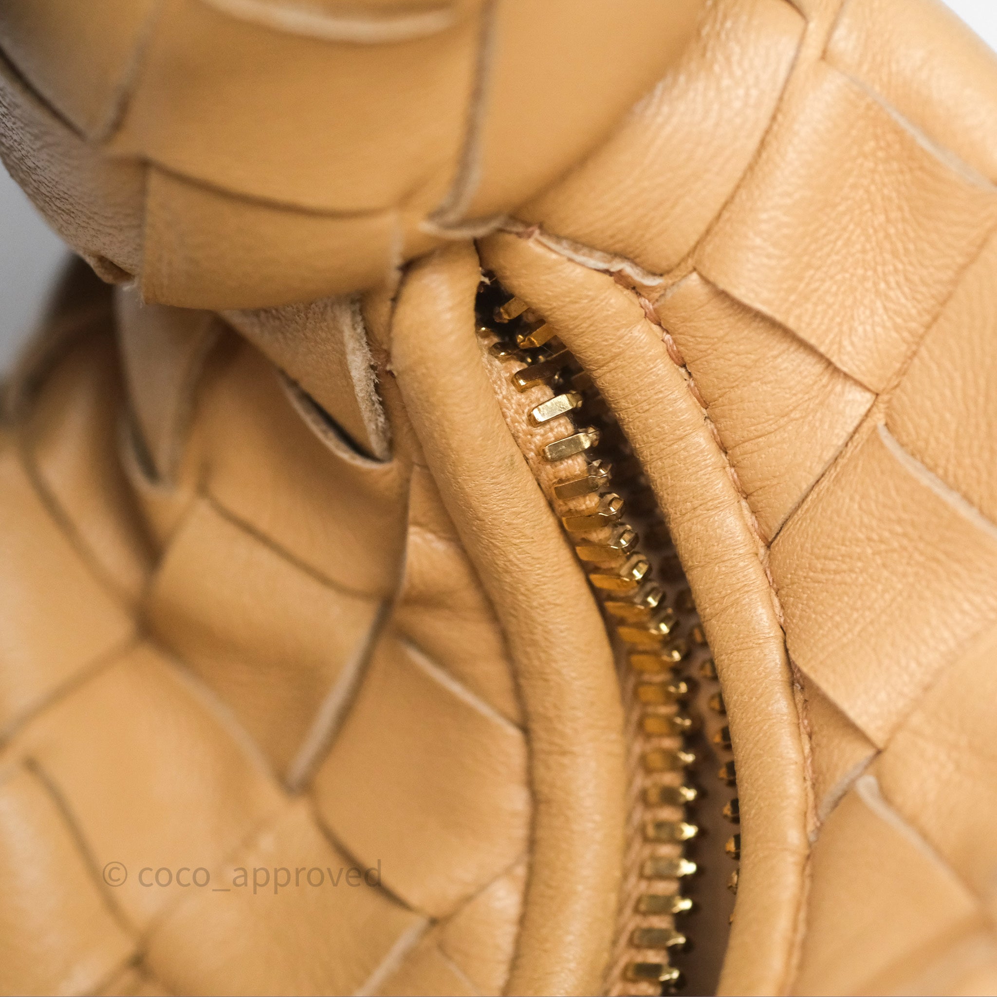 Bottega Veneta Mini Jodie Clutch Bag in Almond Lambskin with Gold Hardware - Luxury Crossbody Purse for Women, Perfect for Evening Events & Date Nights