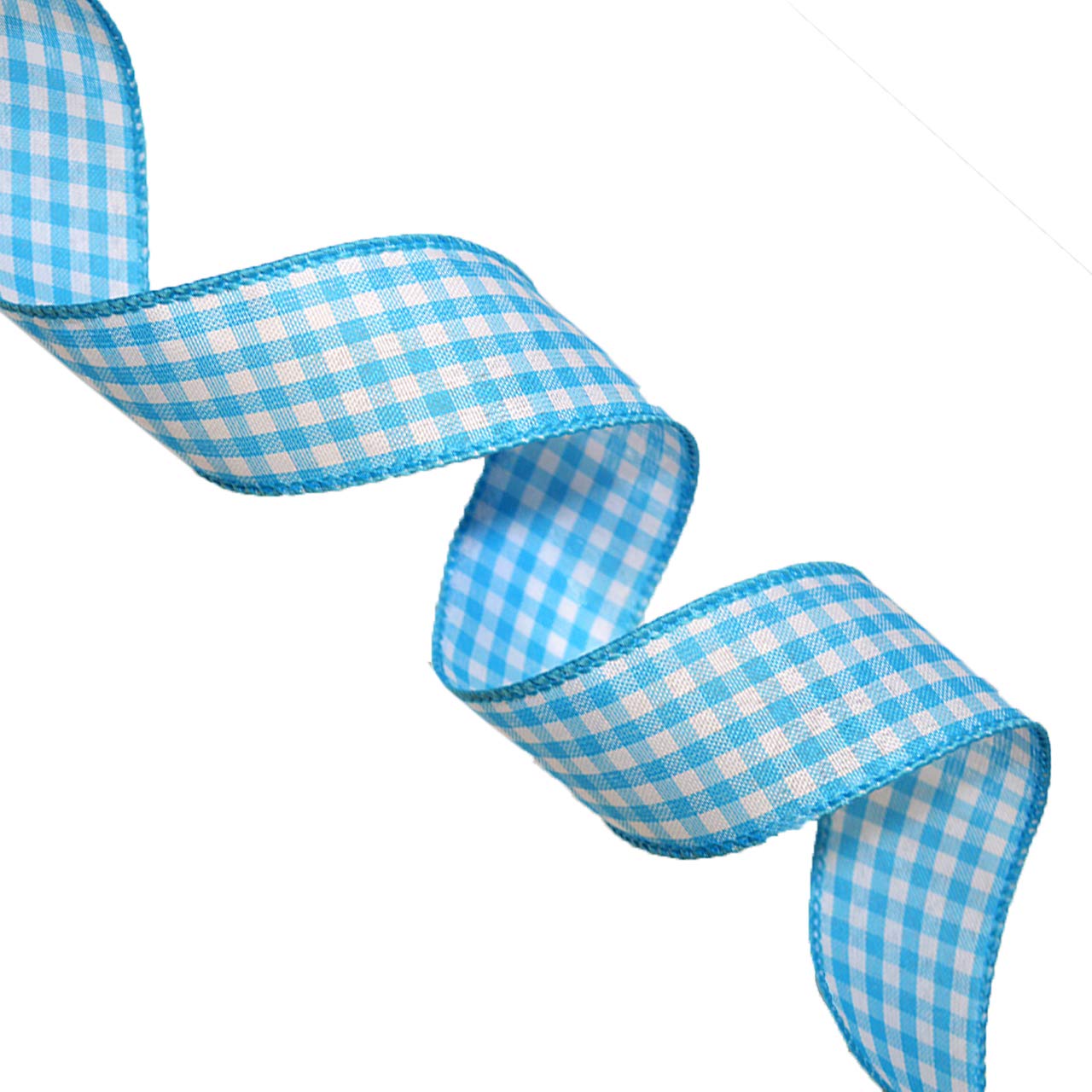 Morex 1.5 Inch x 10 Yards Wired Checkmate Ribbon - Turquoise (7379.40/10-612) | Perfect for Gift Wrapping, Crafts, and DIY Projects