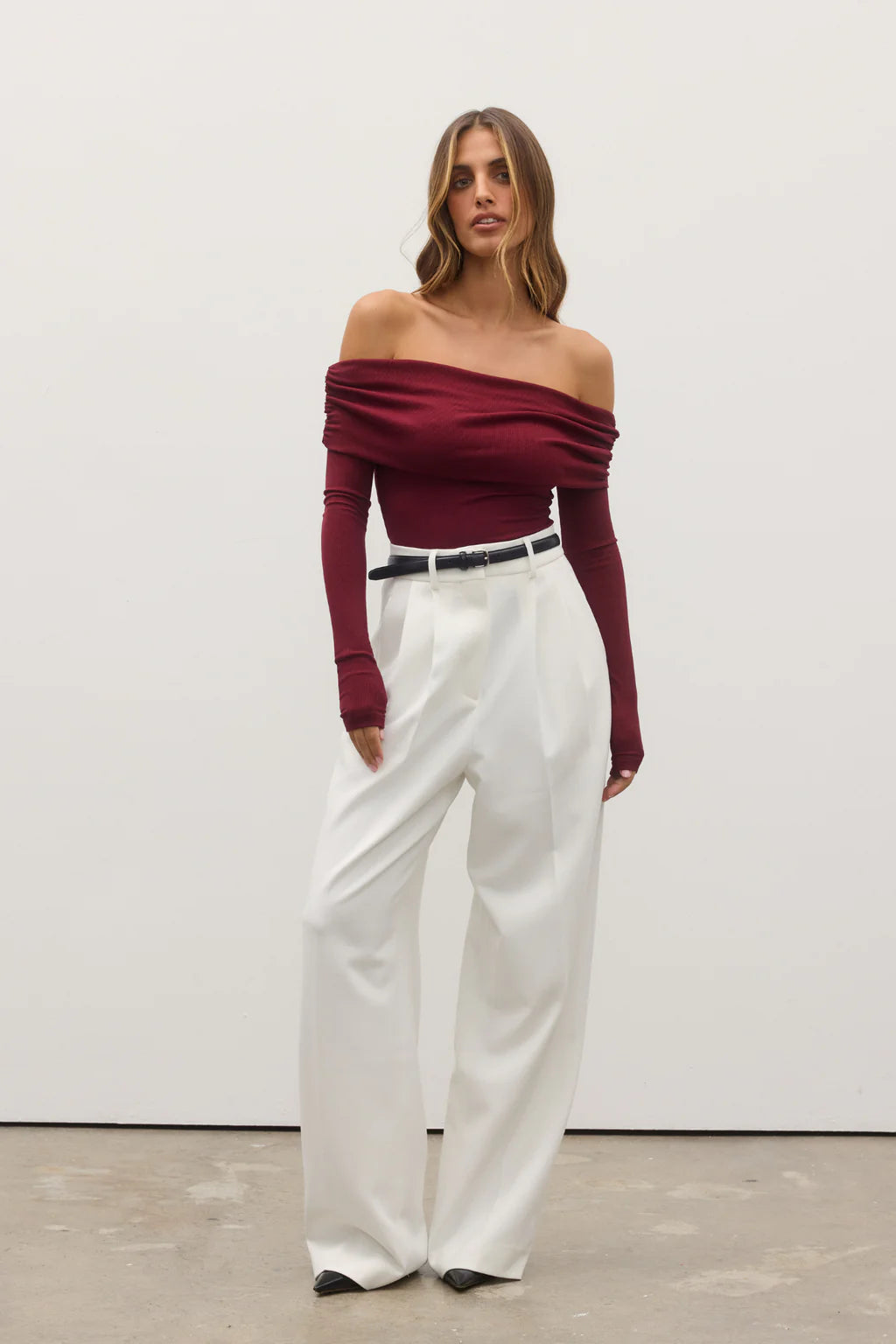 ALESSANDRA Women's Wine Red Blouse - Elegant Casual Tops for Work, Party & Date Night Outfits | Perfect for Office, Dinner & Special Occasions