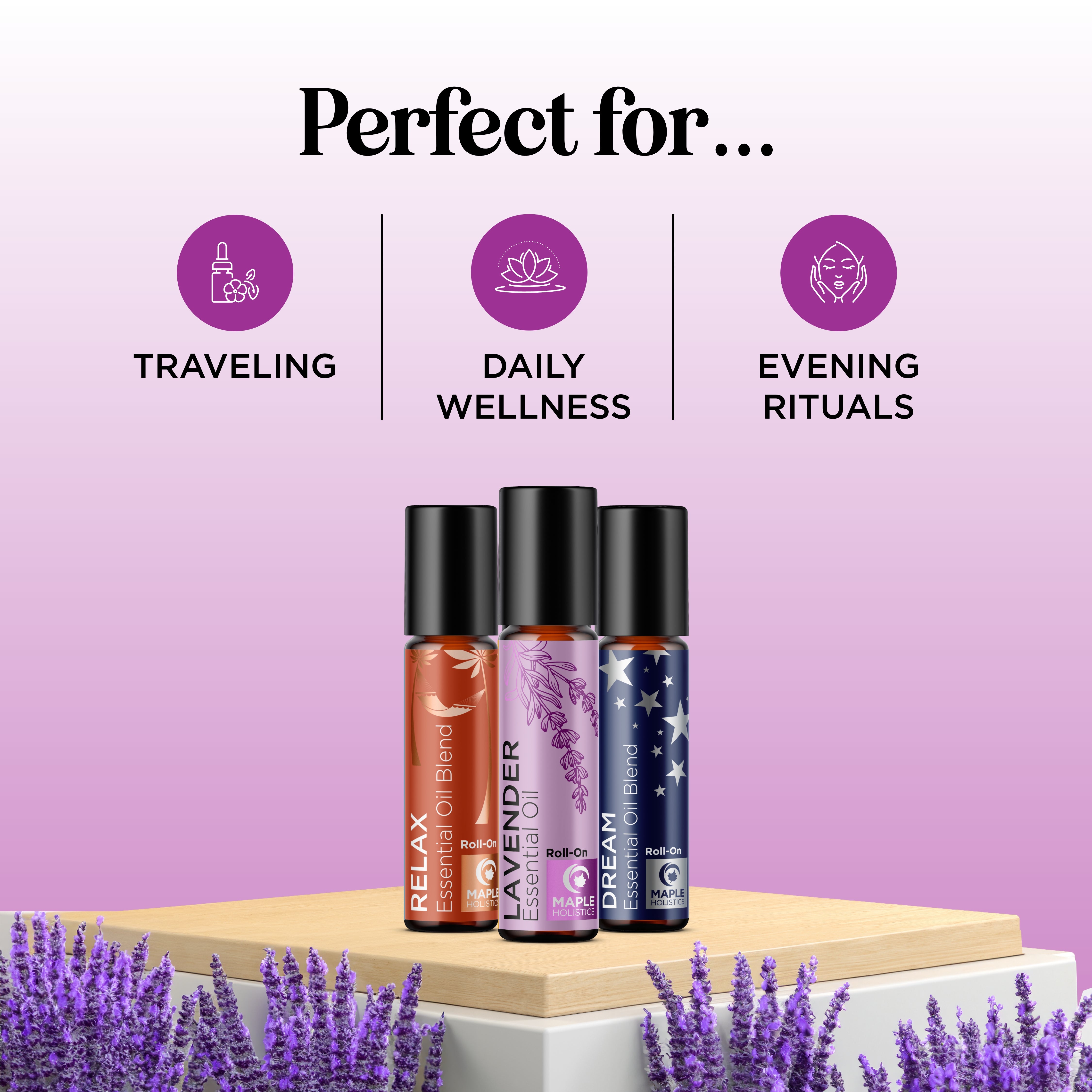 Roll On Variety Packs - Essential Oil & Aromatherapy Roller Bottles Set for Stress Relief, Relaxation & Sleep - Perfect for Home, Office & Travel Use
