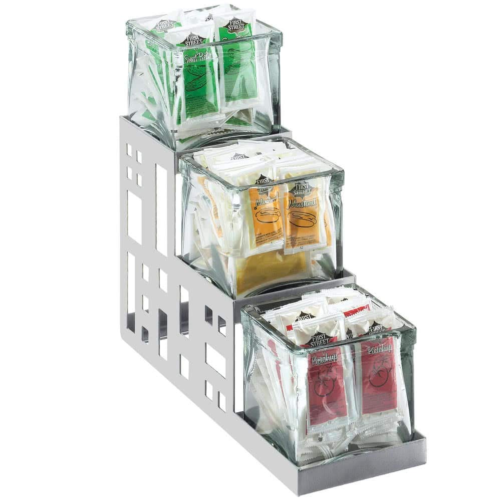 1604-55 Squared 3-Tier Stainless Steel Display Stand for Jars - 4