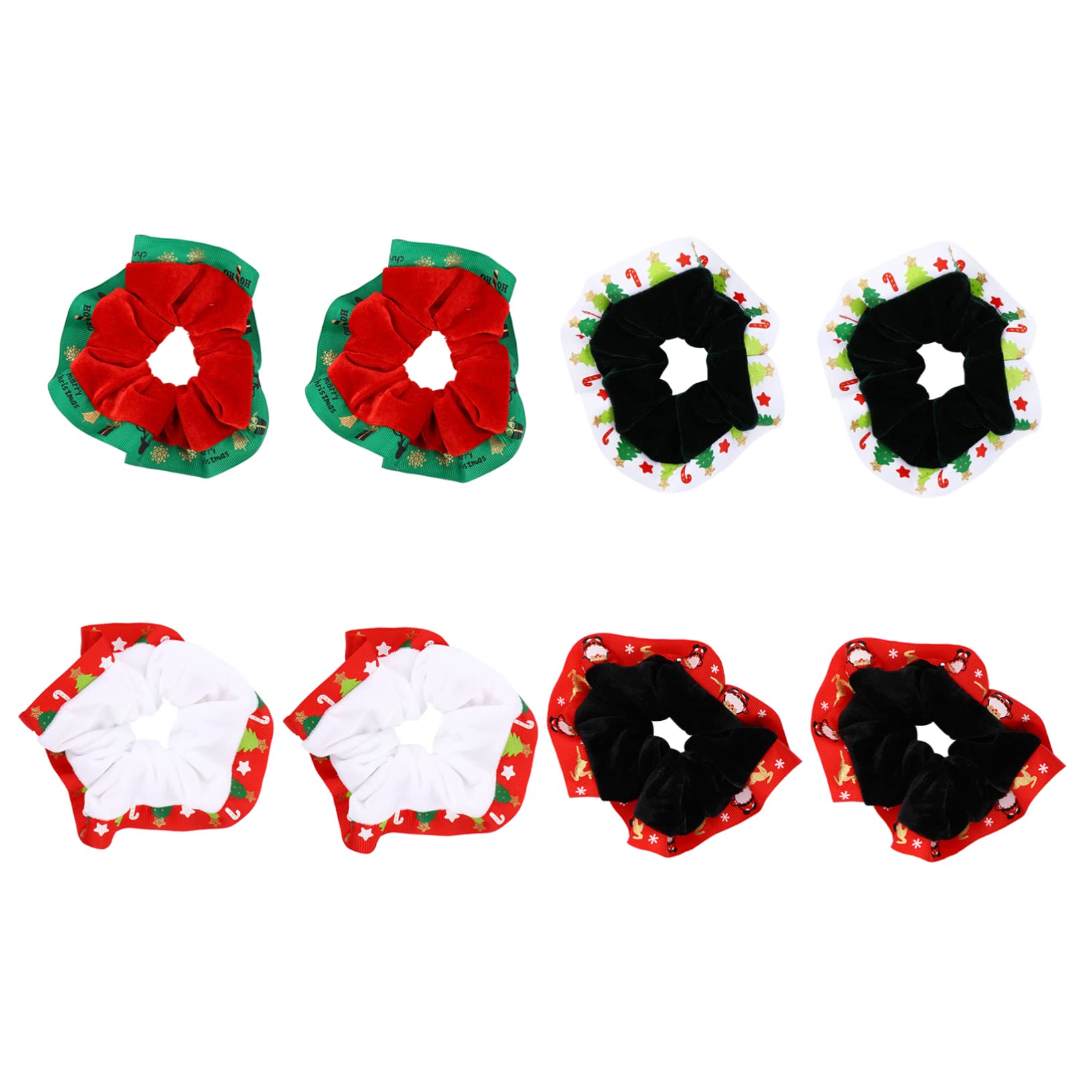 Beavorty 8pcs Christmas Bow Hair Ties - Festive Elastic Ponytail Holders for Women & Girls (Red/Green Holiday Design) - Perfect for Xmas Parties, Cosplay, and Daily Hair Accessories