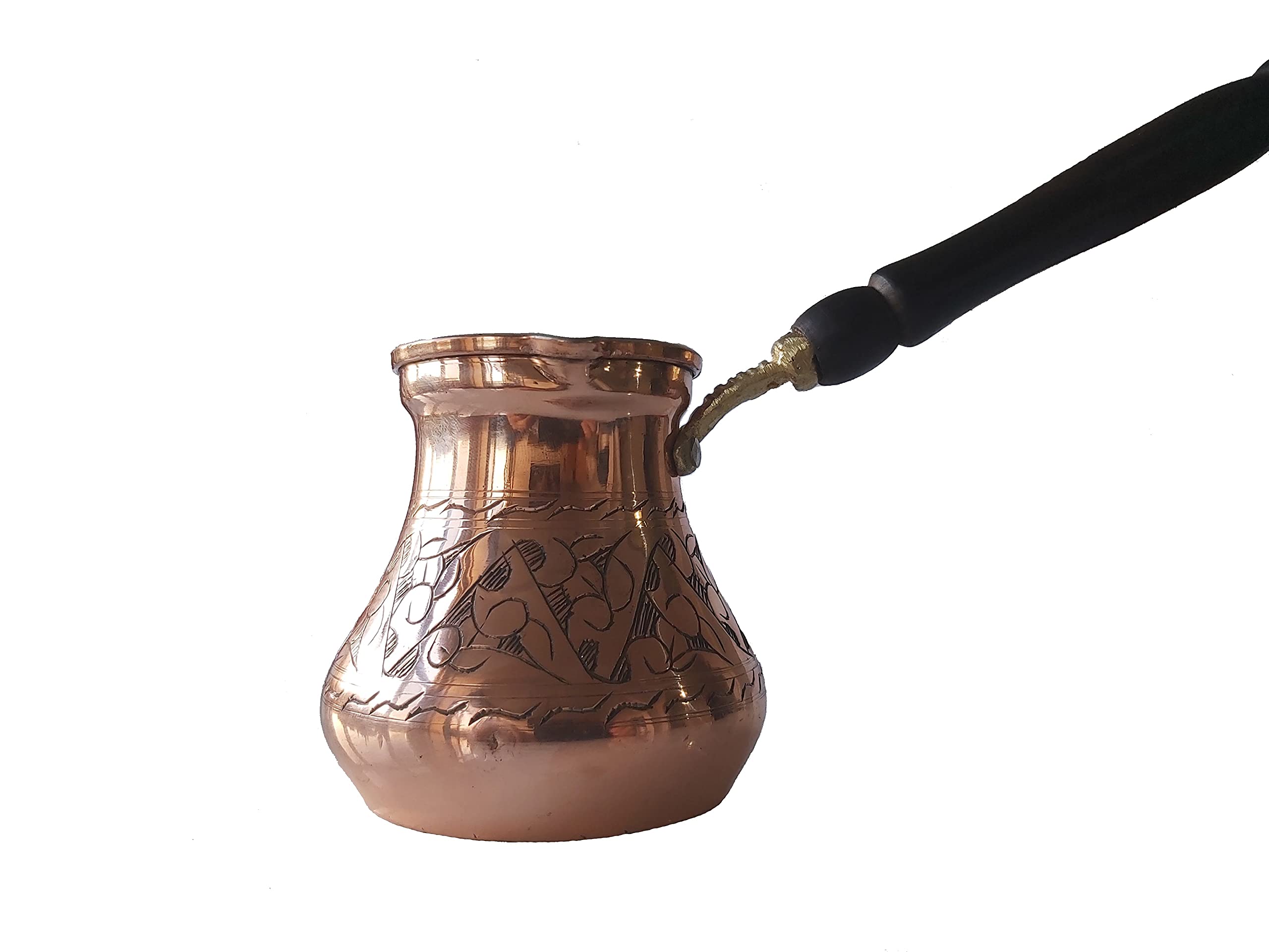 Authentic Turkish Coffee Pot - Traditional Hammered Copper Cezve/Ibrik (200ml/6.75oz) - Stovetop Espresso Maker for Home & Gifts - Perfect for Turkish, Greek & Middle Eastern Coffee Brewing