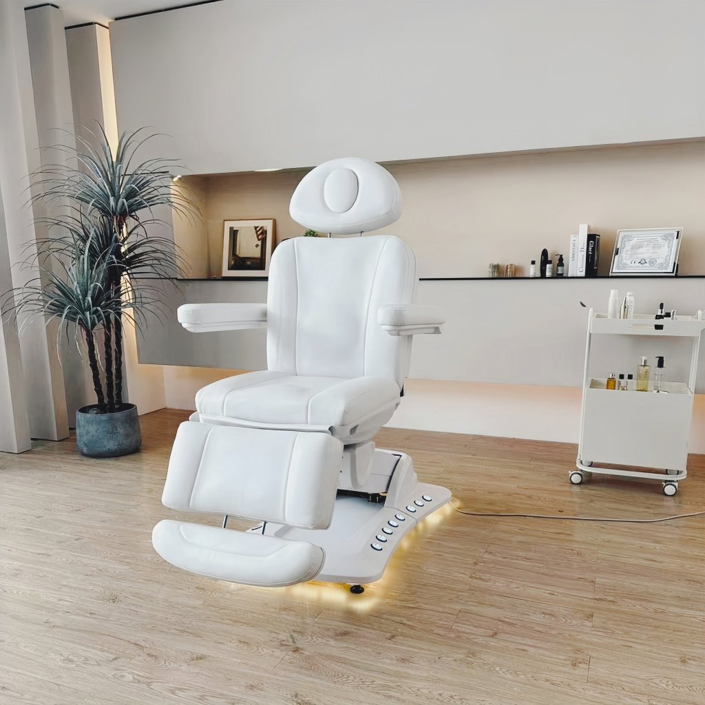 Greenlife Ageless 360° Swivel Electric Facial Chair - 4 Motors Beauty Eyelash SPA Table with Built-in Foot Control & Handheld Remote | Perfect for Salons, Spas & Home Use