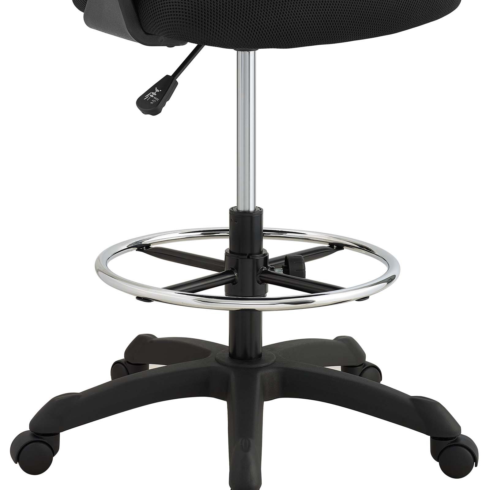 Modway Thrive Adjustable Drafting Chair - Ergonomic Tall Office Chair for Standing Desks, Black - Perfect for Architects, Artists & Home Office Workspaces