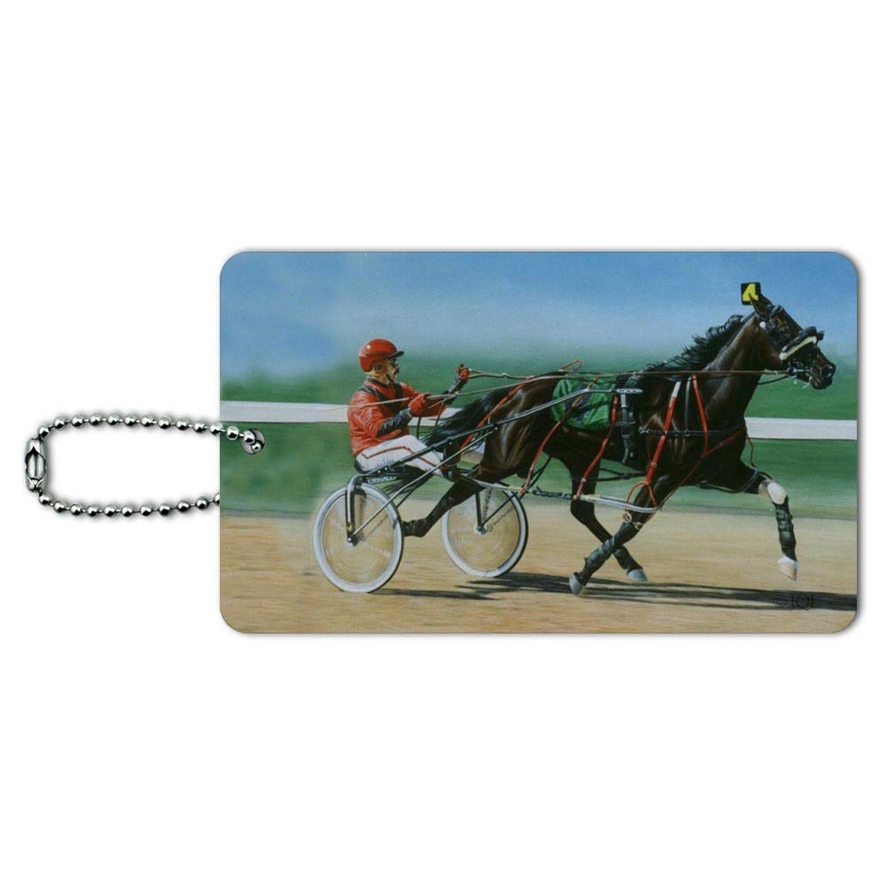 Durable Horse Racing Luggage Tag - Personalized ID Tag for Harness Racing & Trotter Enthusiasts | Perfect for Travel, Suitcases, Carry-Ons & Equestrian Events