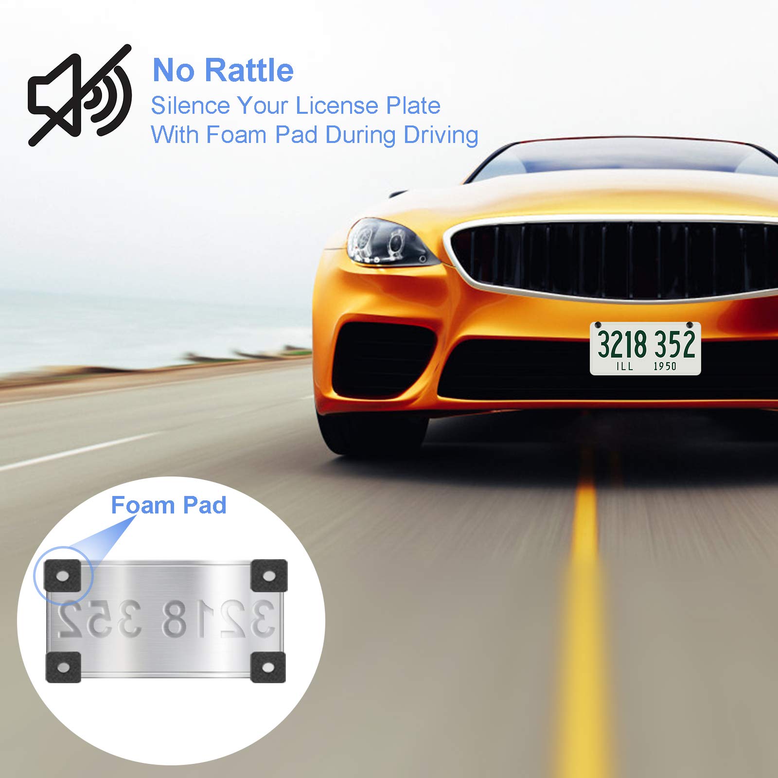 8 Sets Anti-Theft Stainless Steel License Plate Fasteners - Rust Proof & Anti-Rattle Screw Kits for Secure Car Plate Installation (Fits Most Vehicles)
