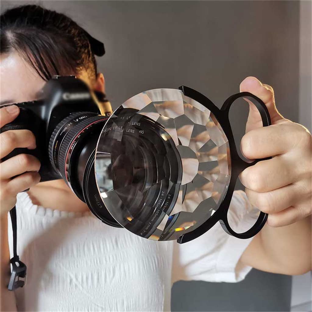 WALNUTA 100MM Camera Filter - Handheld Kaleidoscope Lens for DSLR Photography & Videography - Special Effects Prism Filter with Colorful Patterns - Perfect for Creative Portraits, Music Videos & Artistic Shots