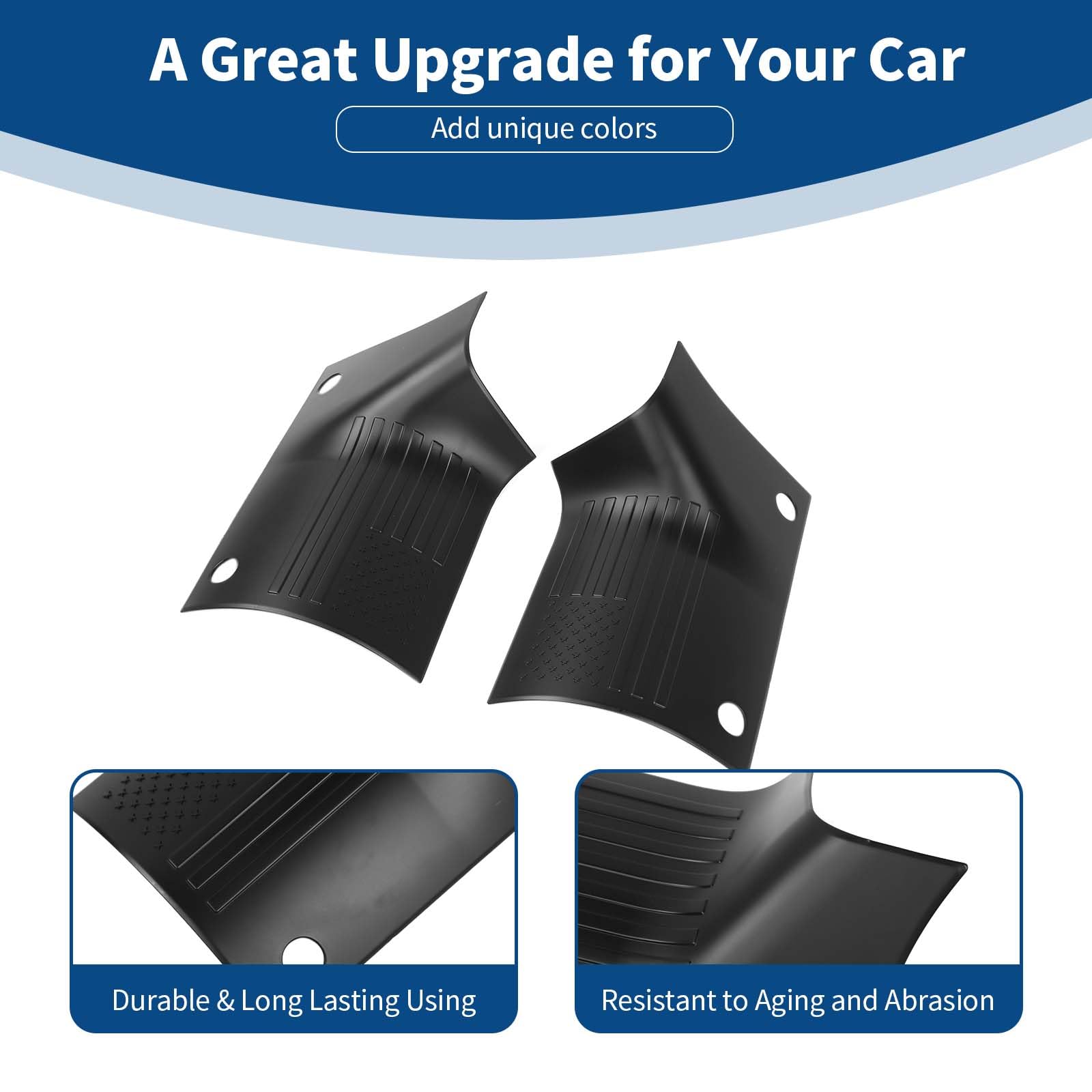 Jeep JL Cowl Body Armor Corner Guards & Hood Cover with American Flag - Matte Black Exterior Accessories for 2018-2024 Jeep Wrangler JL/JLU & Gladiator JT (2-Piece Set) - Off-Road Protection & Stylish Upgrade