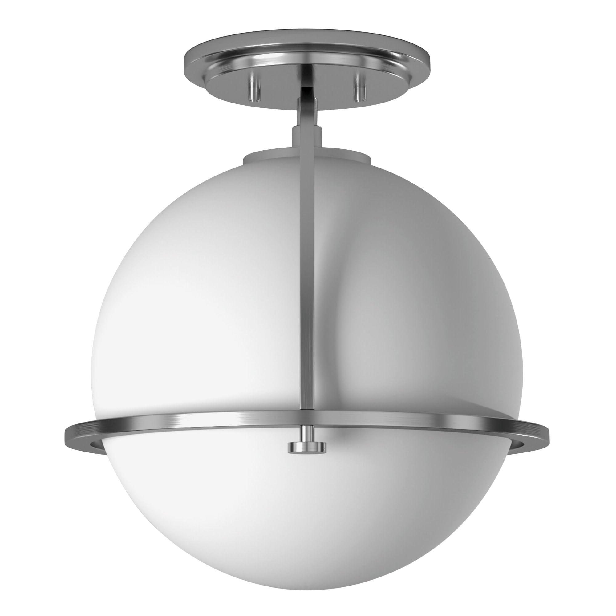 Hinkley Somerset 3403BN Vintage Chic Semi-Flush Mount Ceiling Light with Etched Opal Globe - Brushed Nickel Finish - Perfect for Bedroom, Dining Room or Hallway Lighting