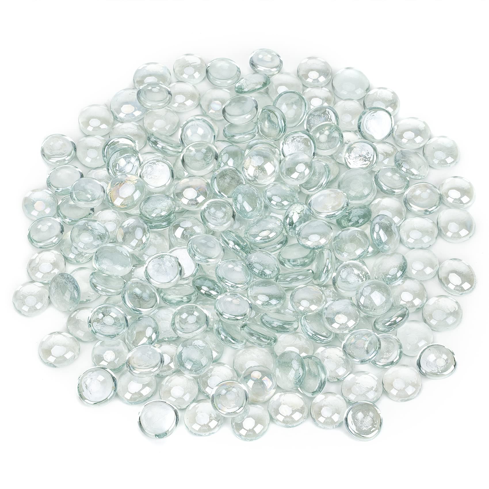 Mr. Fireglass 10 Pound Fire Glass Beads - 1/2 Inch Reflective Round Fire Glass for Fireplace, Fire Pit & Landscaping - High Luster Crystal Ice Glass for Outdoor & Indoor Decoration - Perfect for Patio, Garden, and Backyard Ambiance