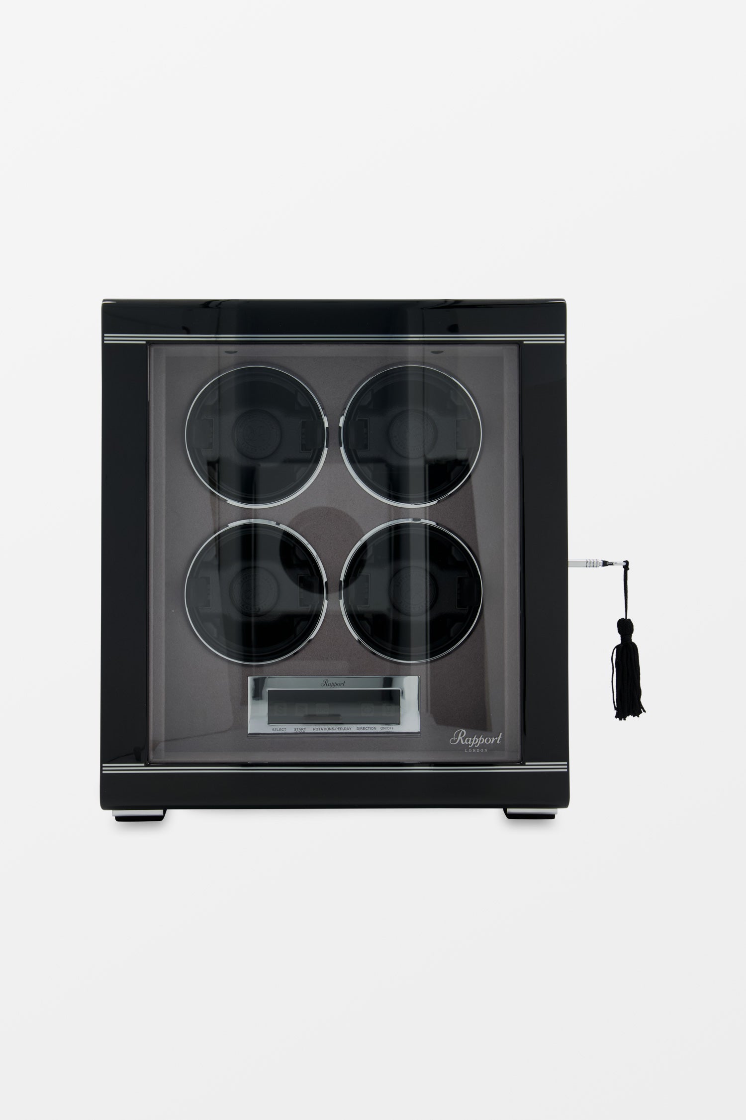 Premium Black Formula Quad Watch Winder for Automatic Watches - 4 Watch Storage Case with Quiet Motor - Perfect for Watch Collectors & Luxury Timepiece Display (Home, Office, Travel)