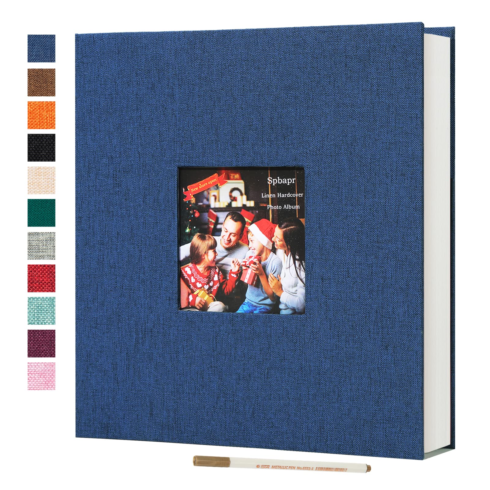 Large Self-Adhesive Photo Album with Linen Cover - Holds 3x5 to 8x10 Pictures, 60 Pages (11