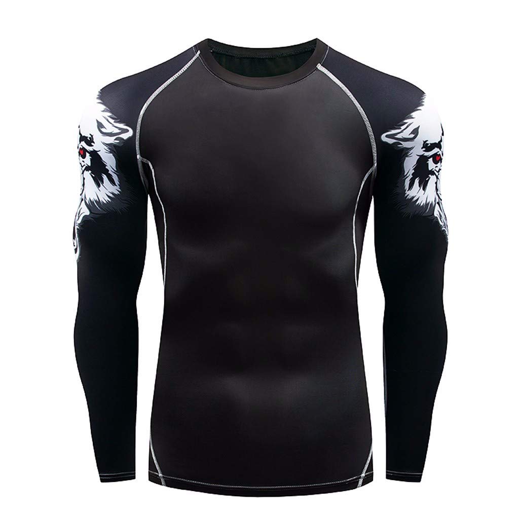 XQXCL Men's Rashguard Long Sleeve Shirt - Moisture Wicking Yoga & Fitness Top for Workout, Running, Gym - UV Protection Swim Shirt for Surfing, Swimming, Beach Activities