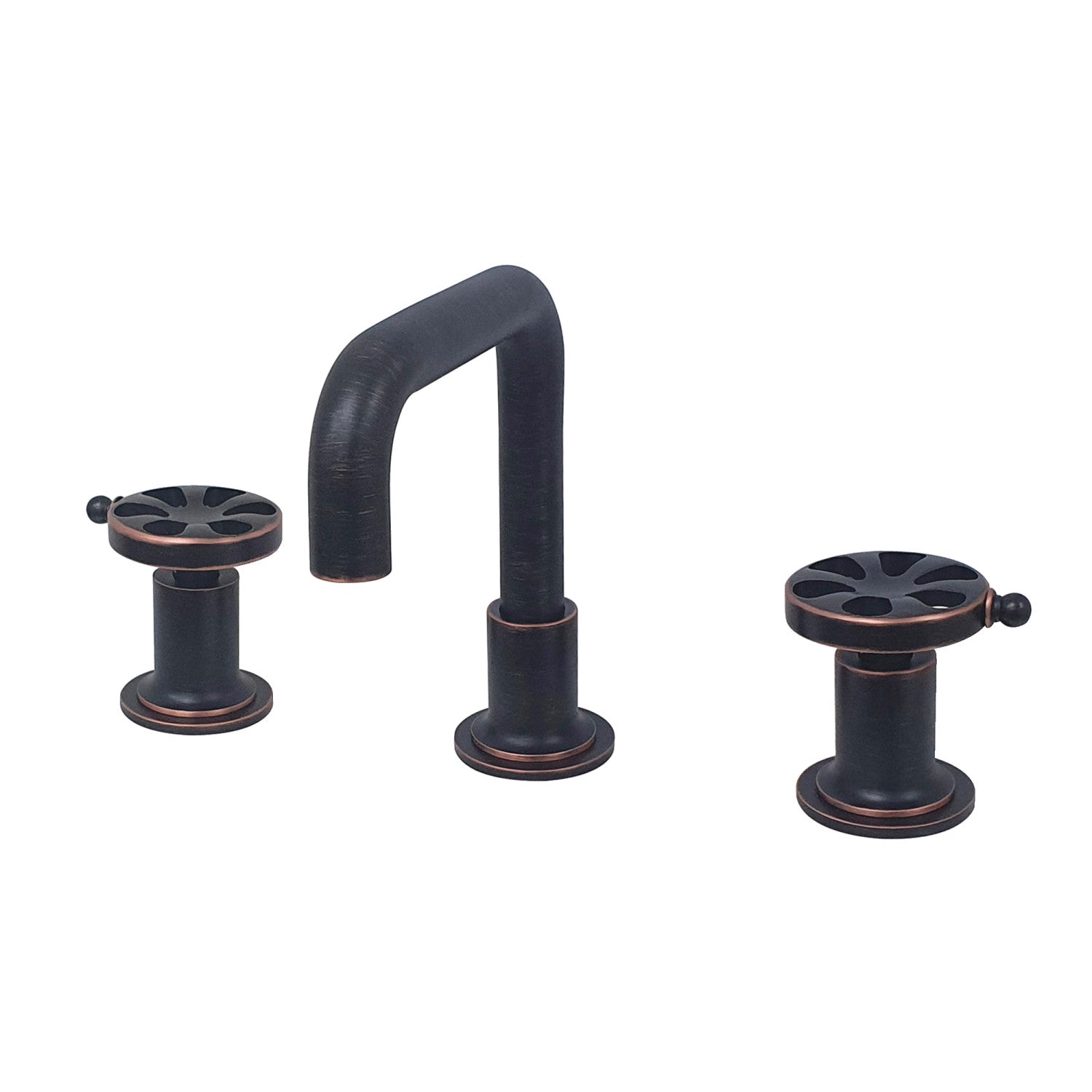 Belknap KS142RXNB 3-Hole Widespread Bathroom Faucet with Push Pop-Up Drain - Two Handle Deck Mount in Naples Bronze Finish for Vanity Sinks | Perfect for Modern and Traditional Bathroom Decor