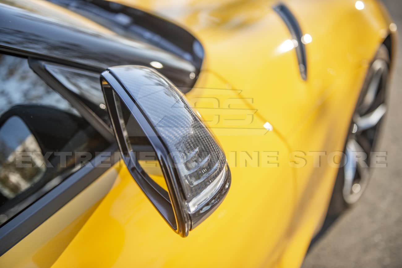 2020-2023 Toyota Supra JDM Style Carbon Fiber Side Mirror Covers - Replacement Pair for Enhanced Style & Protection | Perfect for Car Enthusiasts & Custom Builds