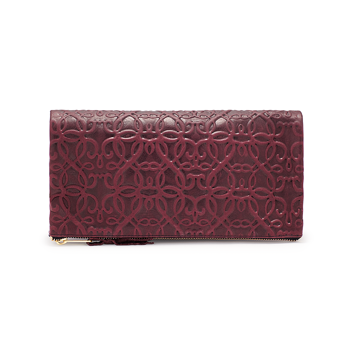 Stylish Burgundy Fold Over Leather Clutch for Women - Perfect for Evening Parties, Weddings & Special Occasions
