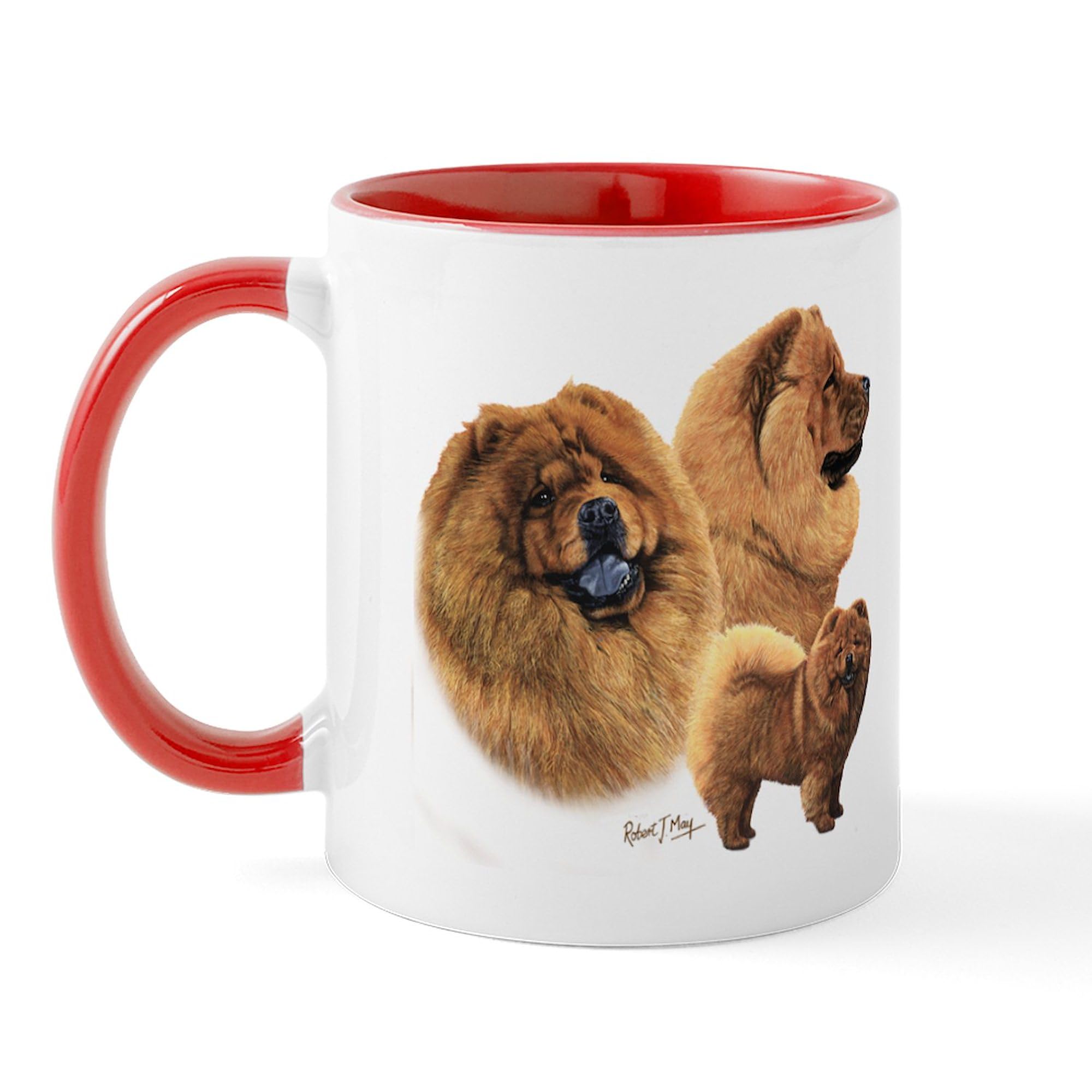 Chow Chow Ceramic Coffee Mug 11 oz (325ml) - Perfect for Tea, Hot Chocolate & Office Use - Durable White Coffee Cup with Cute Dog Design