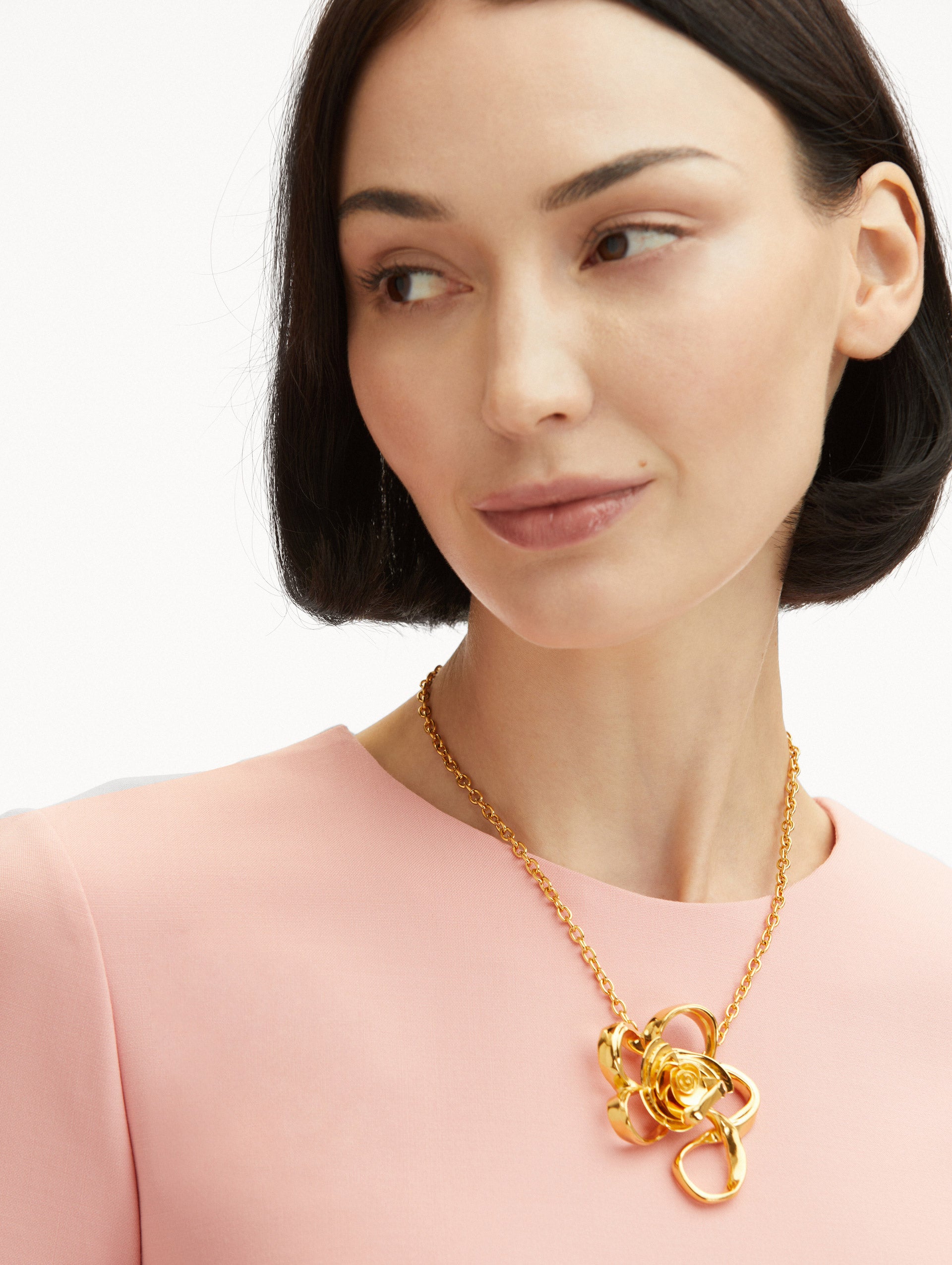 Geometric Rose Pendant Necklace for Women - Elegant Floral Jewelry Gift for Valentine's Day, Anniversary & Special Occasions