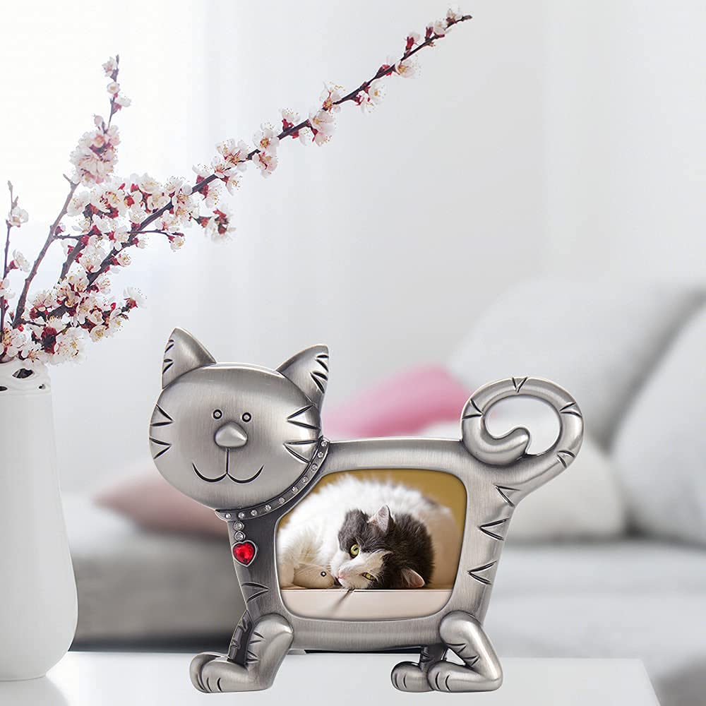 LASODY Memorial Cat Picture Frame - Personalized Pet Loss Gift for Cat Lovers | Sympathy Gift for Bereaved Pet Owners | Perfect for Home Decor & Memorial Displays