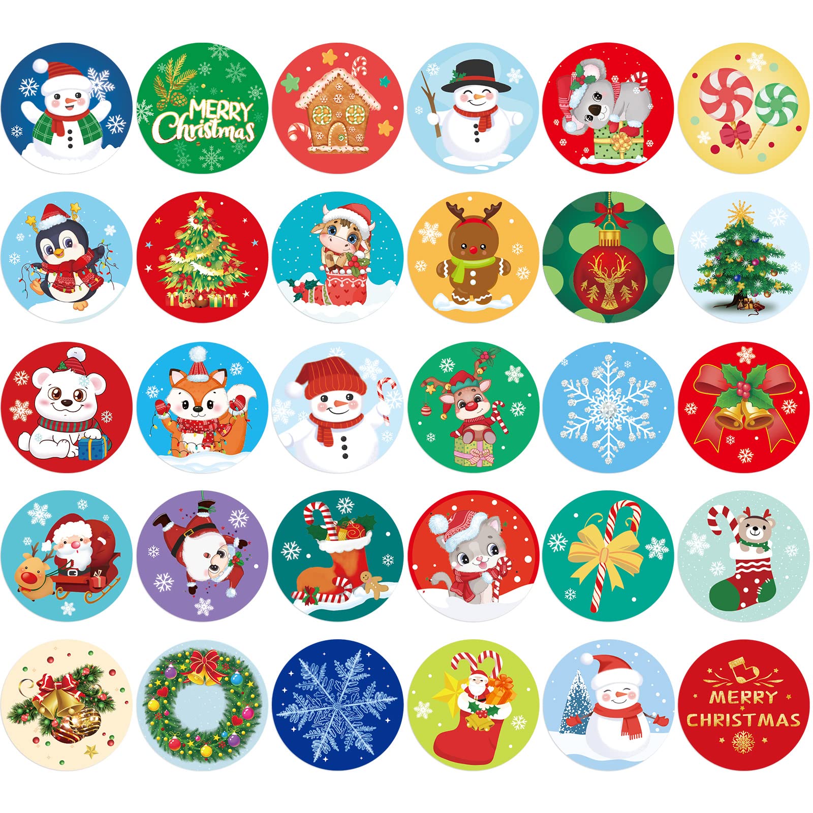 600 Christmas Stickers for Kids - Holiday Party Favors, Classroom Rewards & DIY Crafts (20 Sheets) - Perfect for Gift Wrapping, Scrapbooking & Christmas Decorations