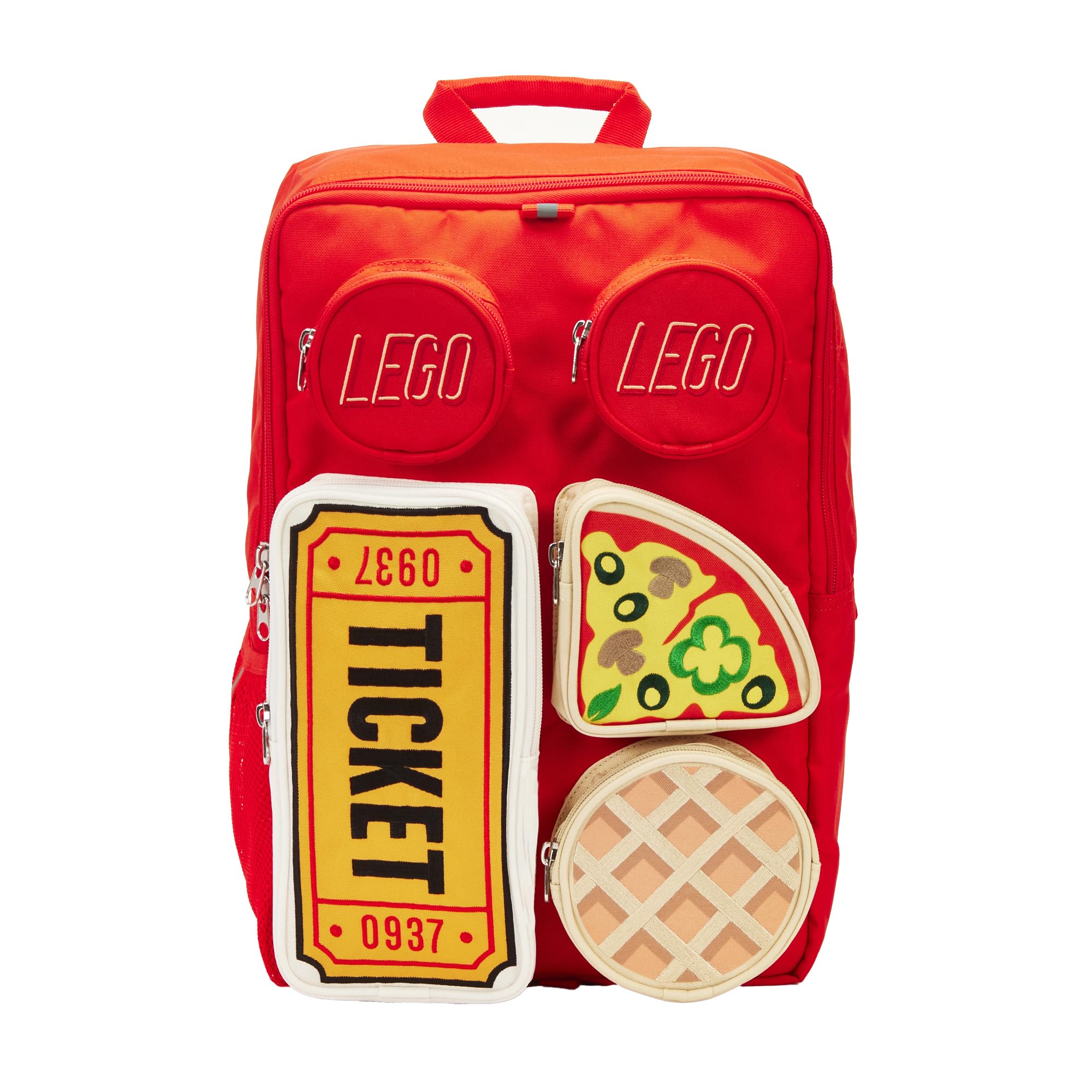 LEGO® Brick Tile Backpack for Kids & Adults - Durable Red School Backpack with Customizable LEGO® Baseplate - Perfect for School, Travel & LEGO® Fans