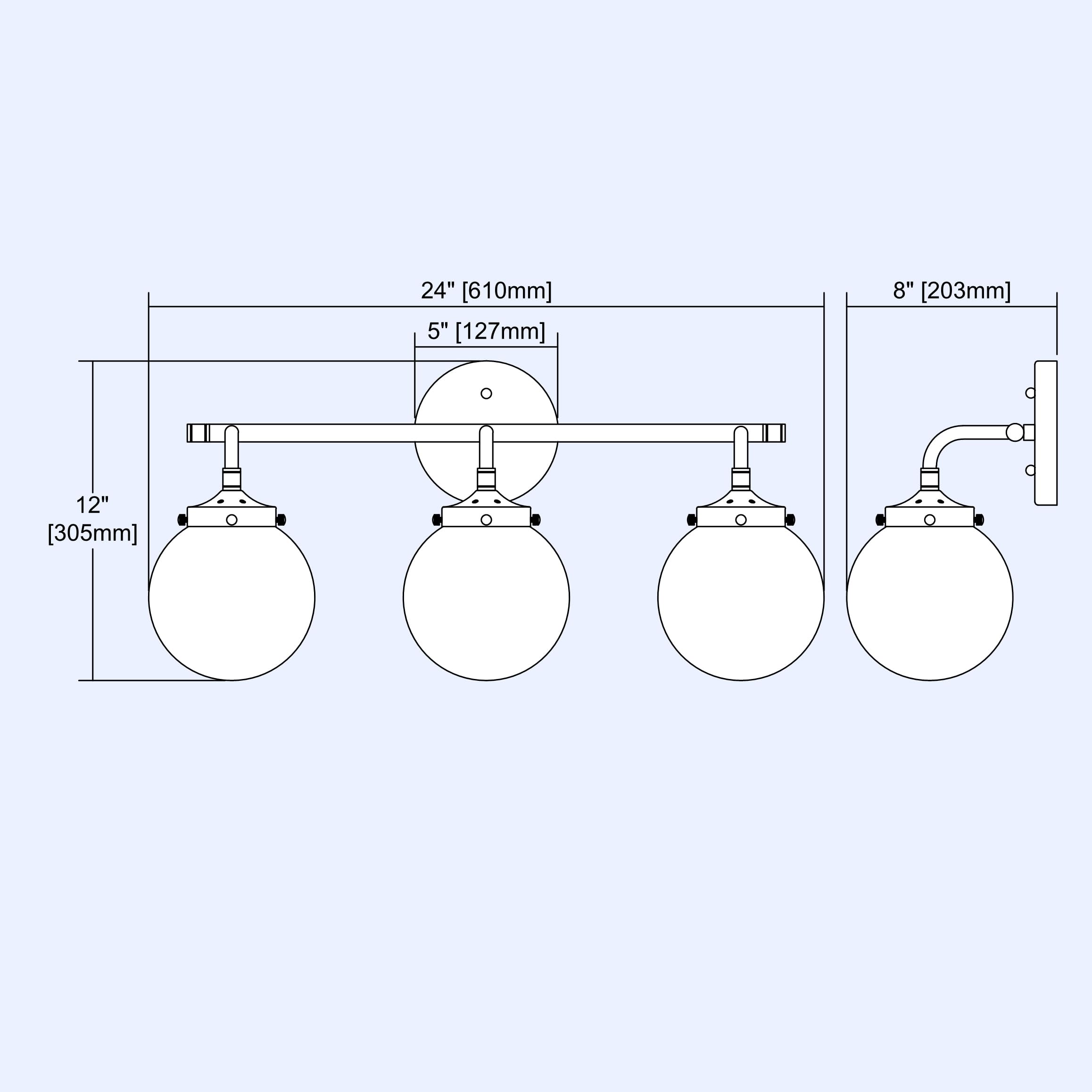 Elk Home Boudreaux 3-Light Vanity Light in Matte Black with Clear Glass - Modern Contemporary Bathroom Lighting for Vanity, Dresser, or Makeup Area