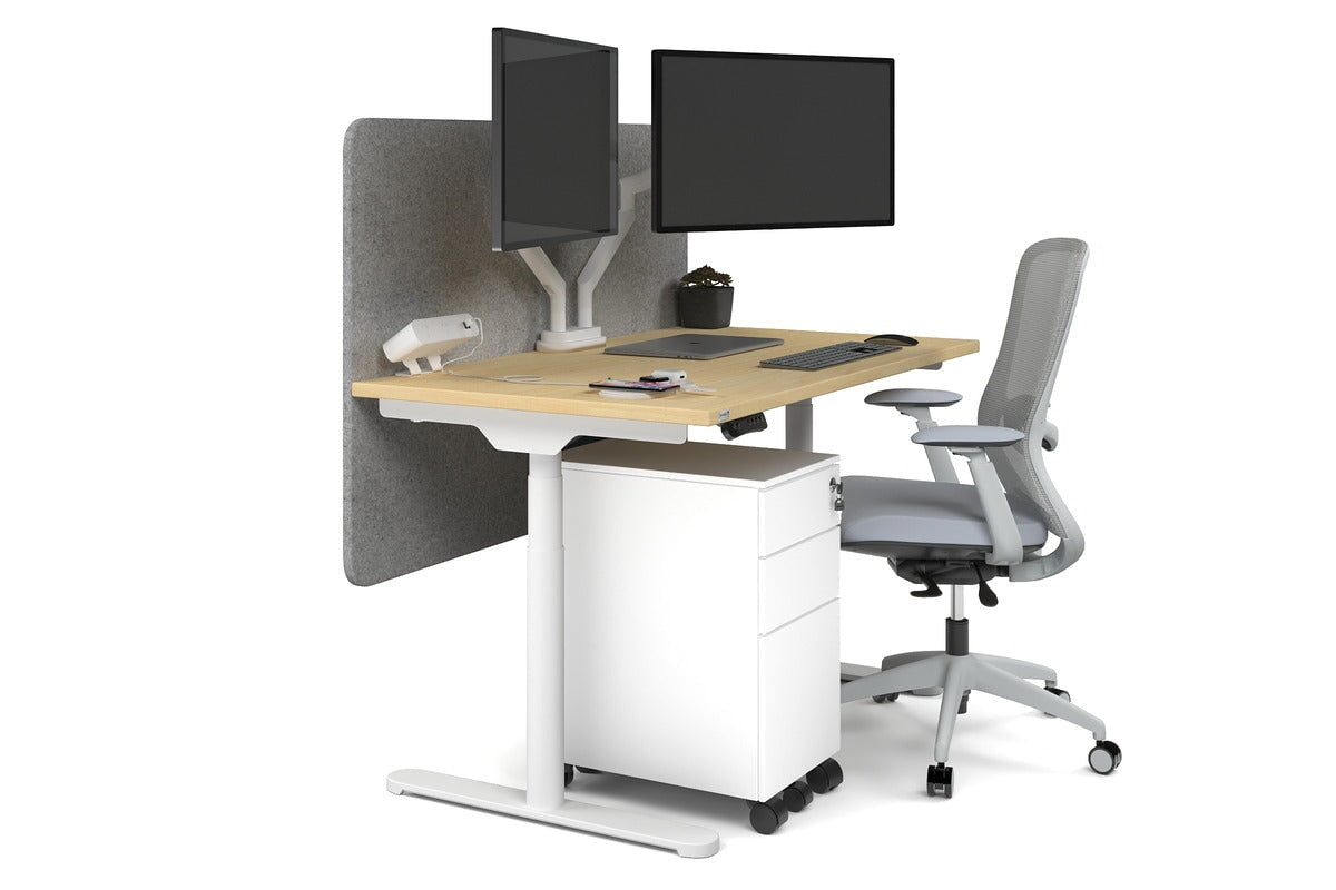 Flexi Premium Height Adjustable Single Workstation [1400L x 700W] - Ergonomic Standing Desk for Home Office, Gaming & Study - Electric Sit Stand Desk with Memory Function