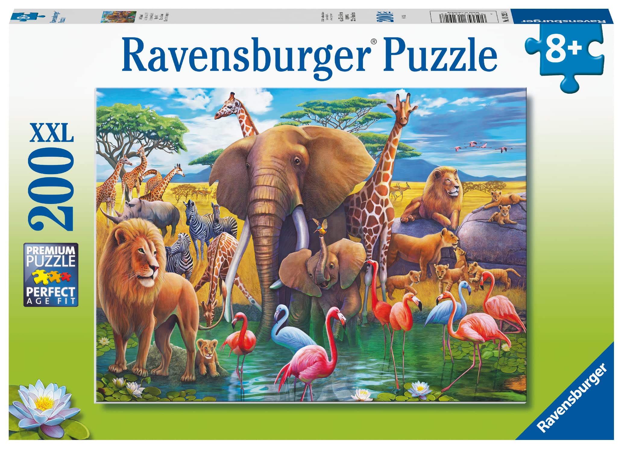 Ravensburger Safari Animals Puzzle - 200 Piece XXL Jigsaw Puzzle for Kids Ages 8+ & Adults, Fun & Educational Gift for Boys & Girls - Perfect for Family Game Nights, Birthday Presents & Classroom Activities