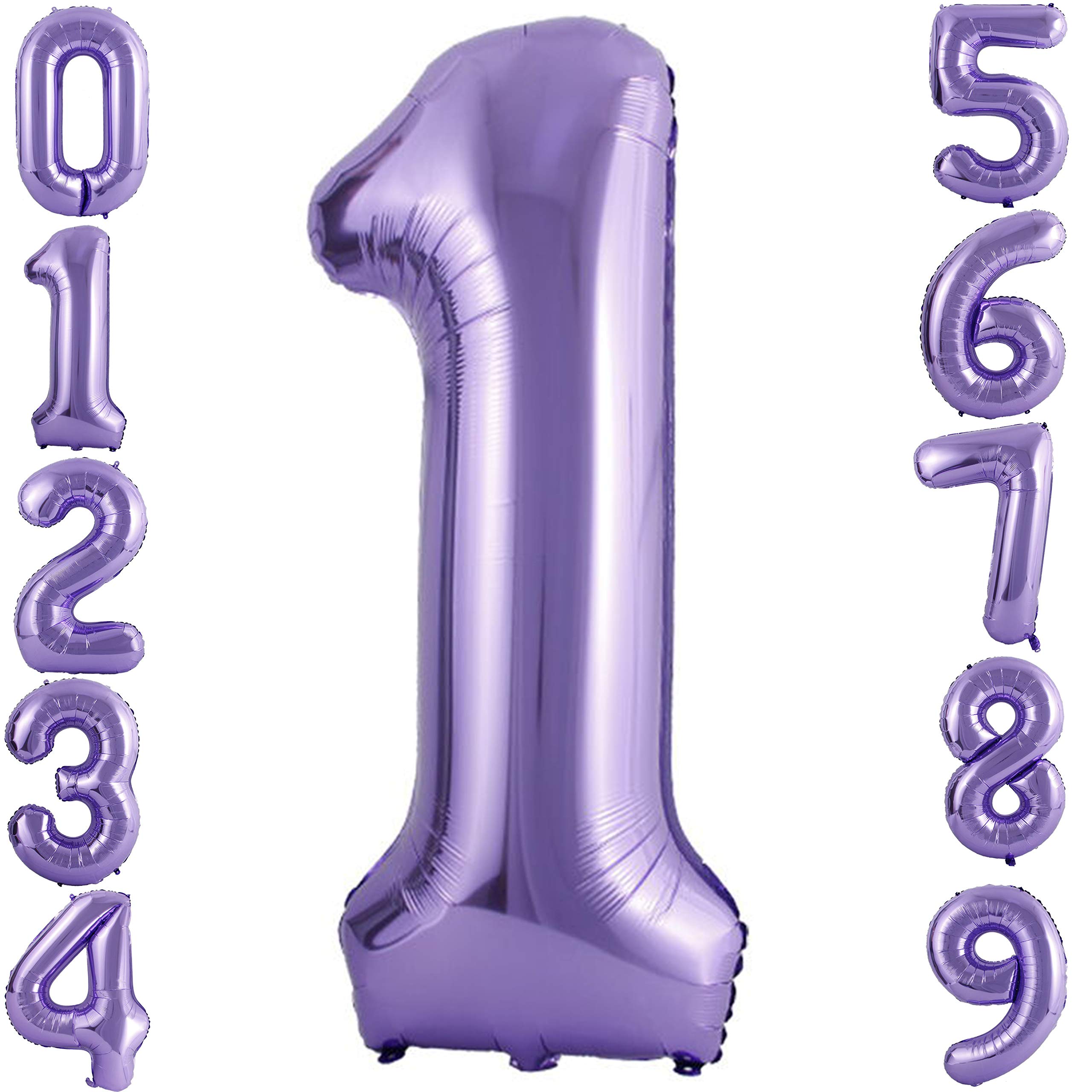 40 Inch Purple Foil Number 1 Balloon for Birthday Parties, Graduations & Anniversary Celebrations