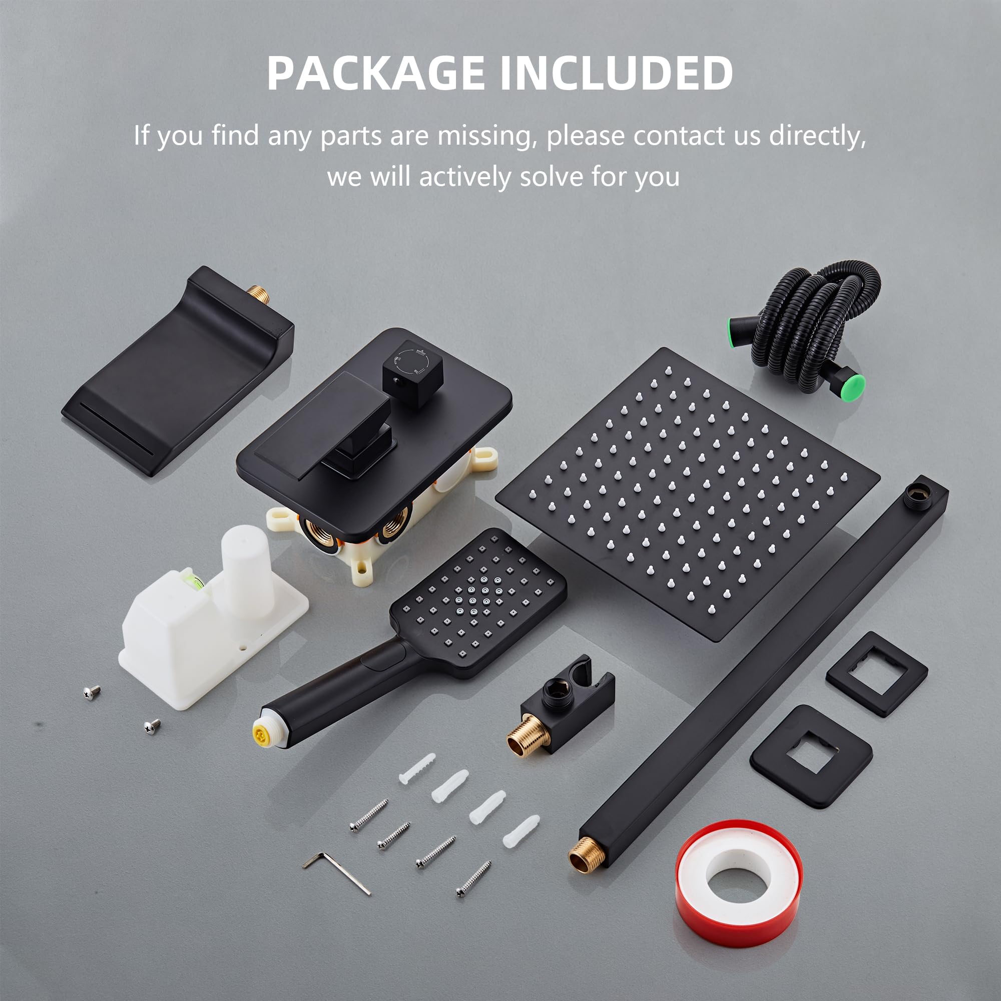 Premium Matte Black Shower System - 8