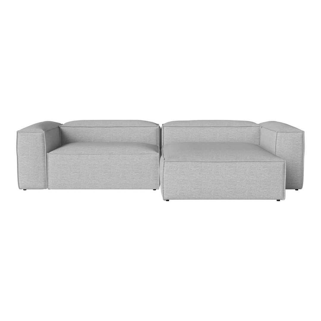 Cosima 2-Seater Sofa with Chaise Lounge - Modern Fabric Sectional Couch for Small Spaces, Living Room & Apartment Furniture (Gray) - Perfect for Relaxing, Entertaining & Small Space Living