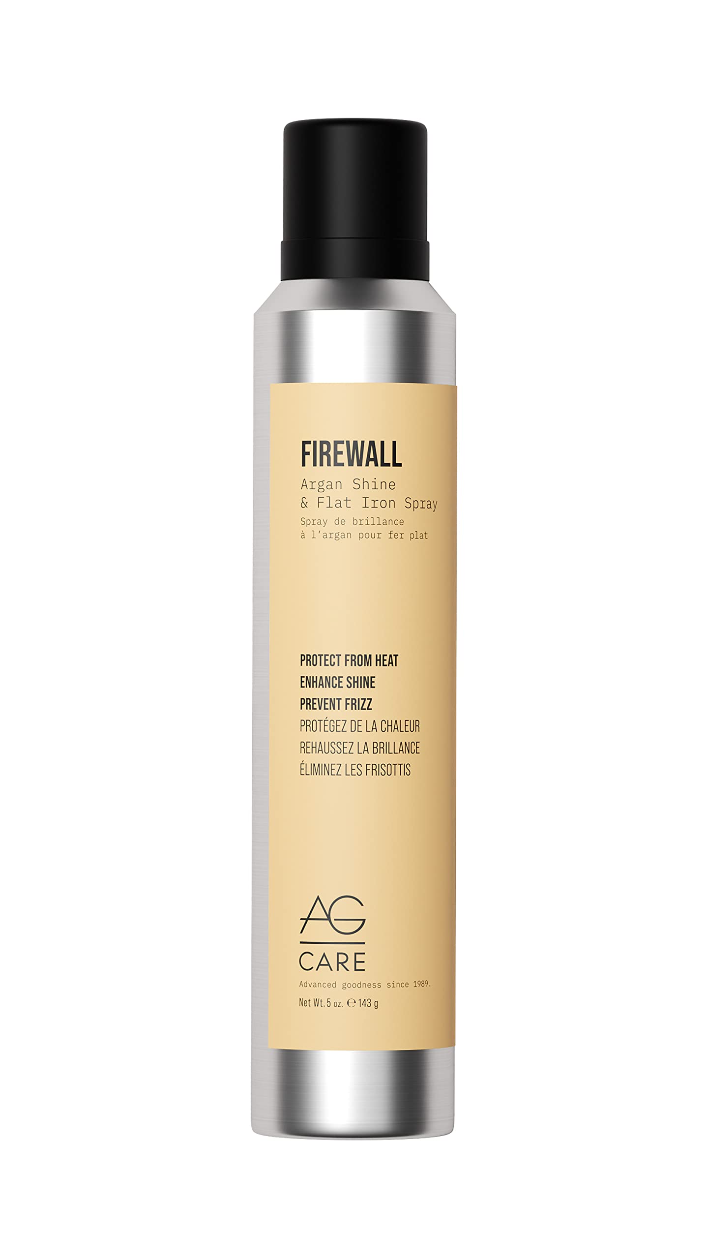 AG Care Firewall Argan Shine & Flat Iron Spray - 5 Oz Heat Protectant for Hair - Smooth, Shiny & Frizz-Free Styling - Perfect for Blowouts, Straightening & Heat Styling Tools