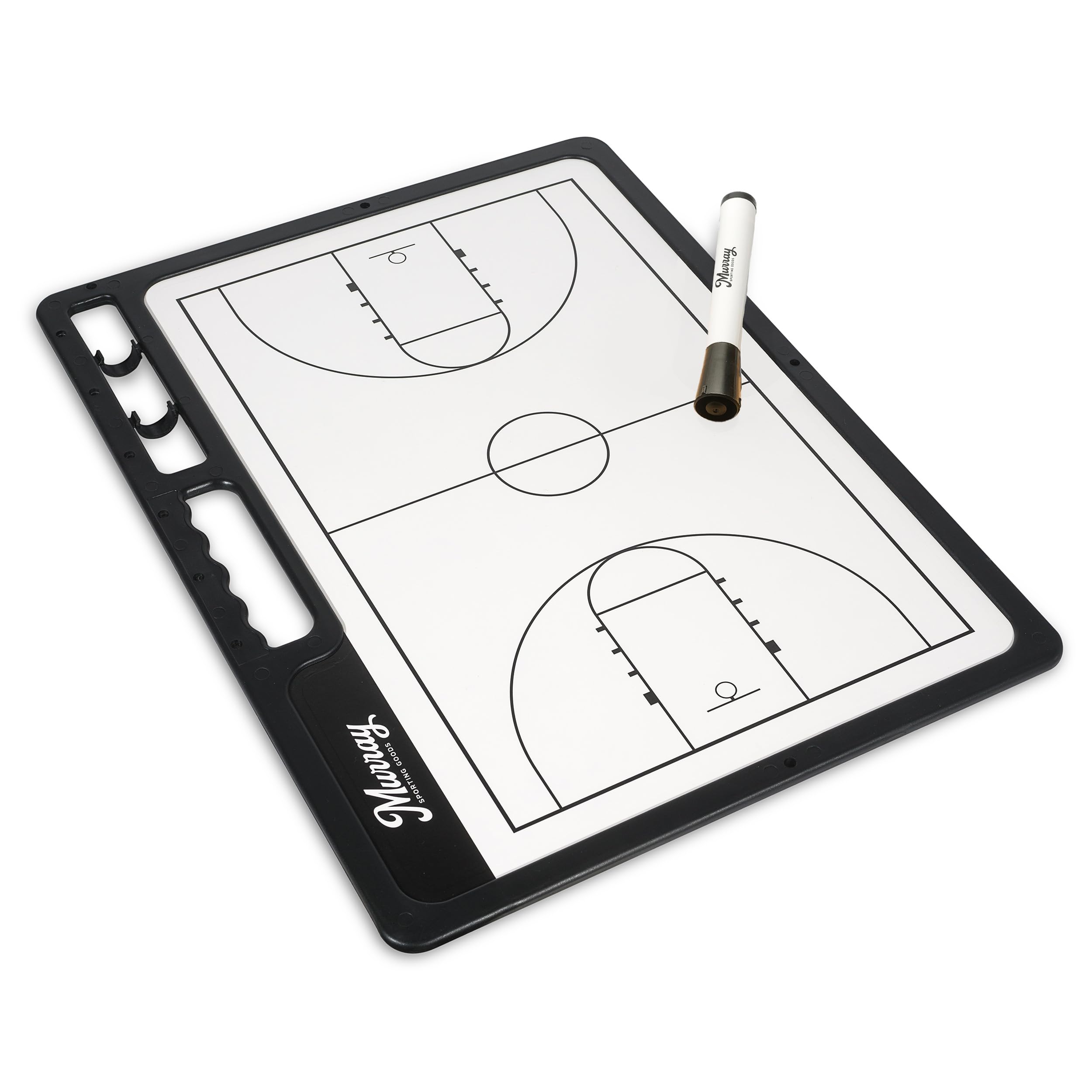 Premium Double-Sided Basketball Coaches Clipboard with Dry Erase Marker - Murray Sporting Goods Whiteboard for Game Strategies & Practice Drills | Perfect for Coaches, Trainers & Players On and Off the Court